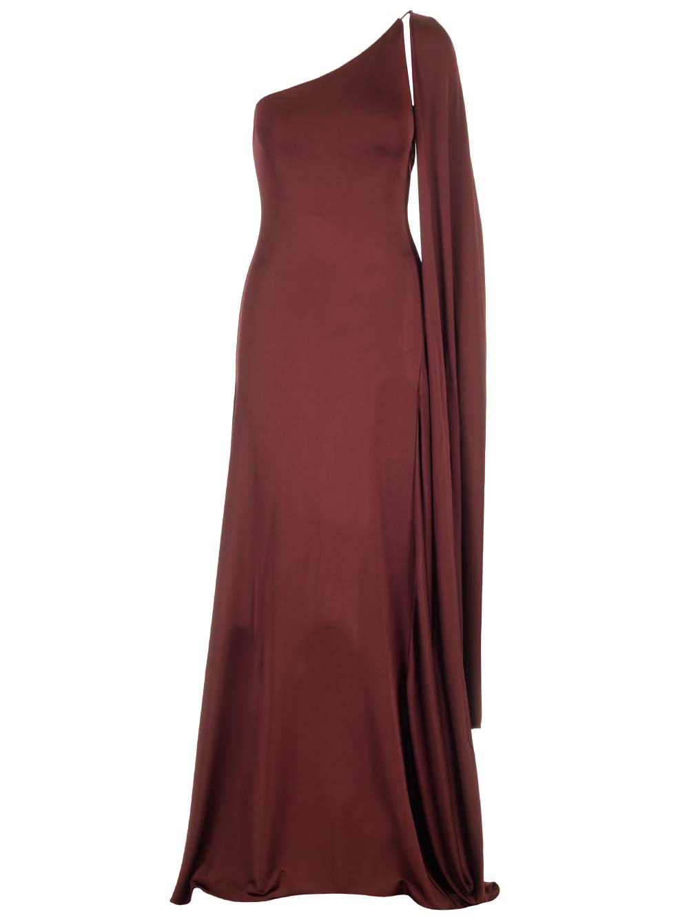 Stella Mccartney Draped Asymmetric Jersey Maxi Dress In Red