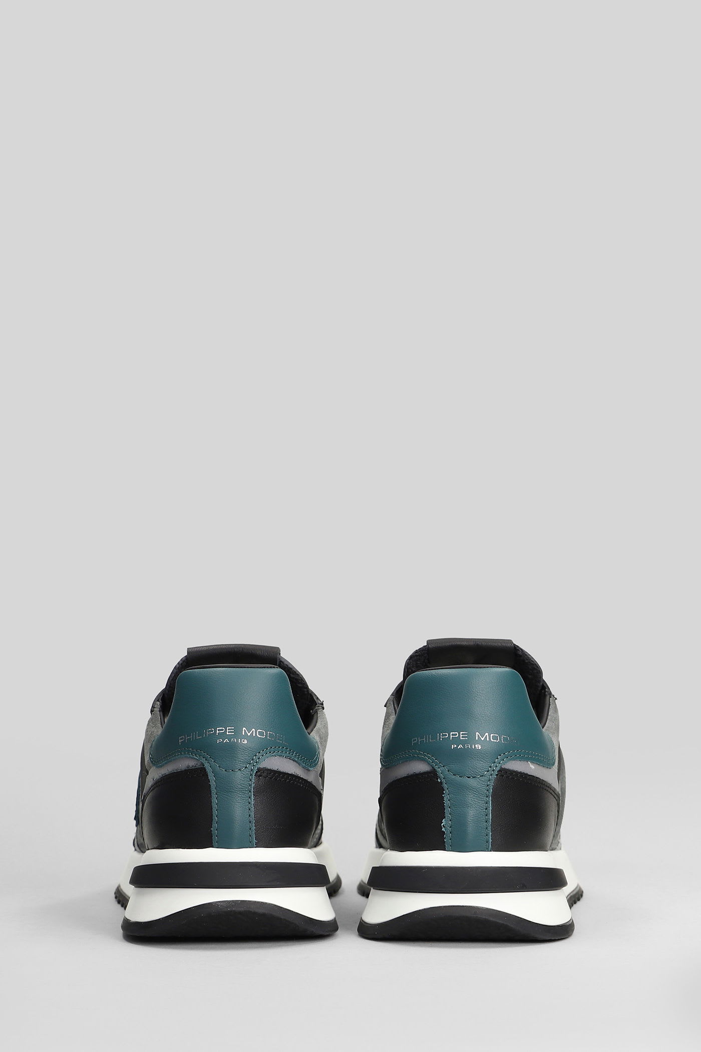 Philippe Model Trop 2.1 Low Sneakers In Black Suede And Leather In Black