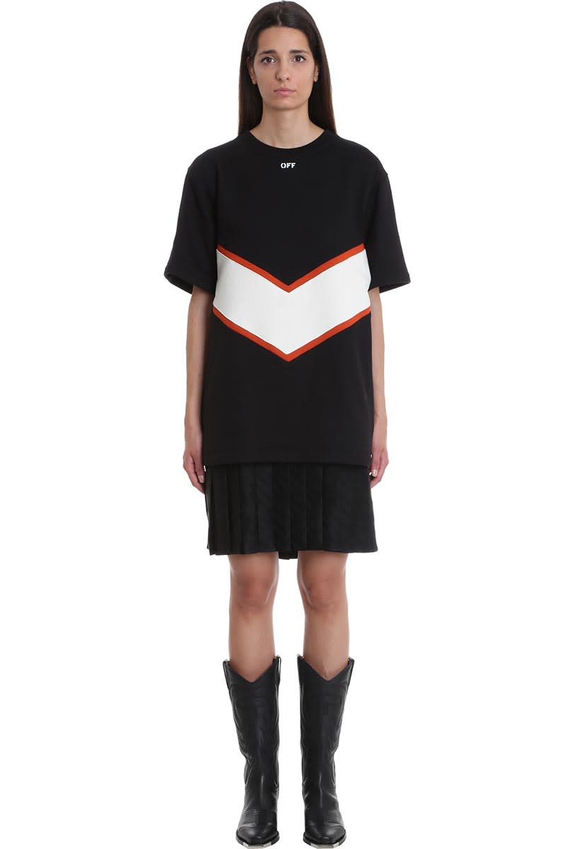 OFF-WHITE INTARSIA DRESS IN BLACK COTTON,11140132