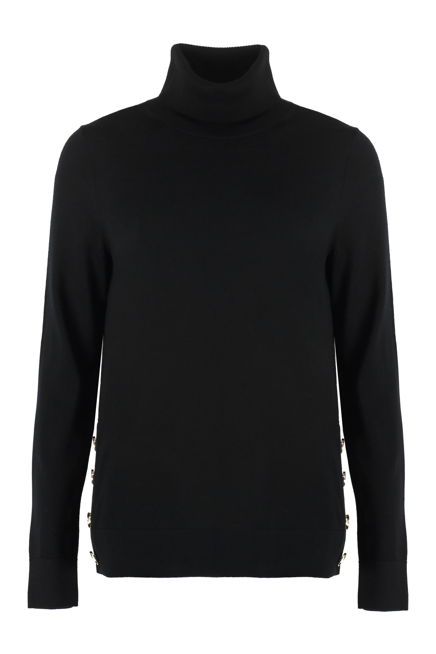 Michael Michael Kors Wool Turtleneck Sweater In Black