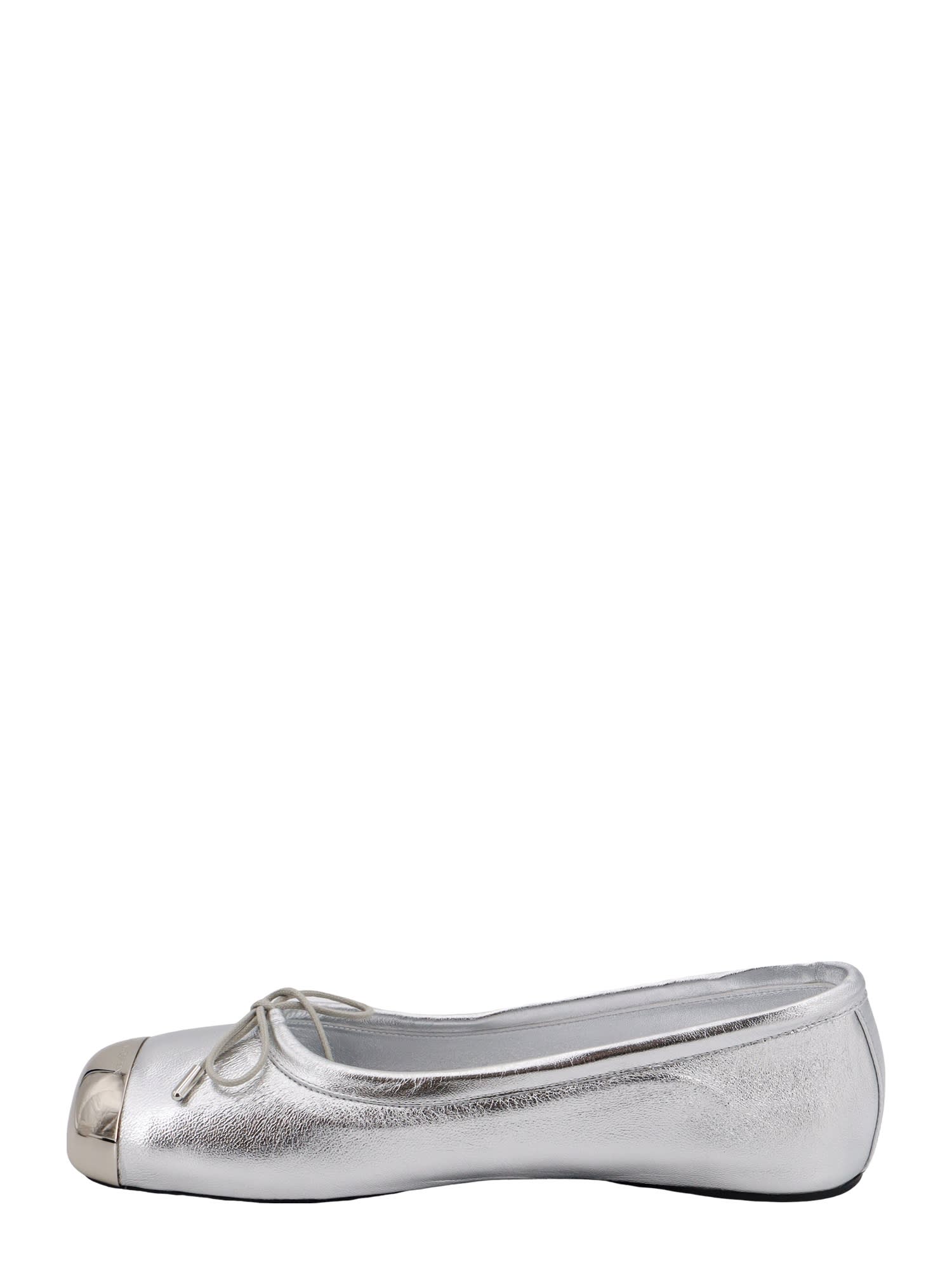 Shop Alexander Mcqueen Ballerinas In Silver