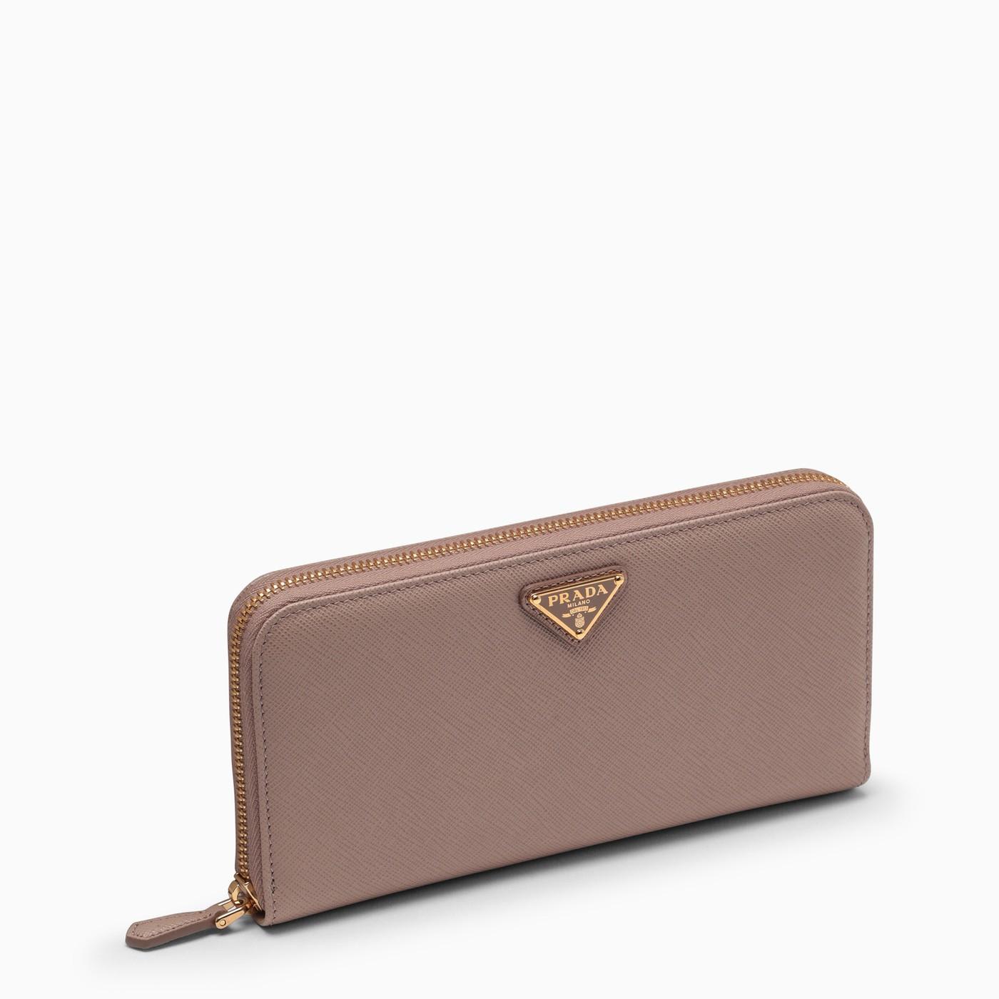 Prada Textured Leather Wallet With Gold-tone Hardware In F0236