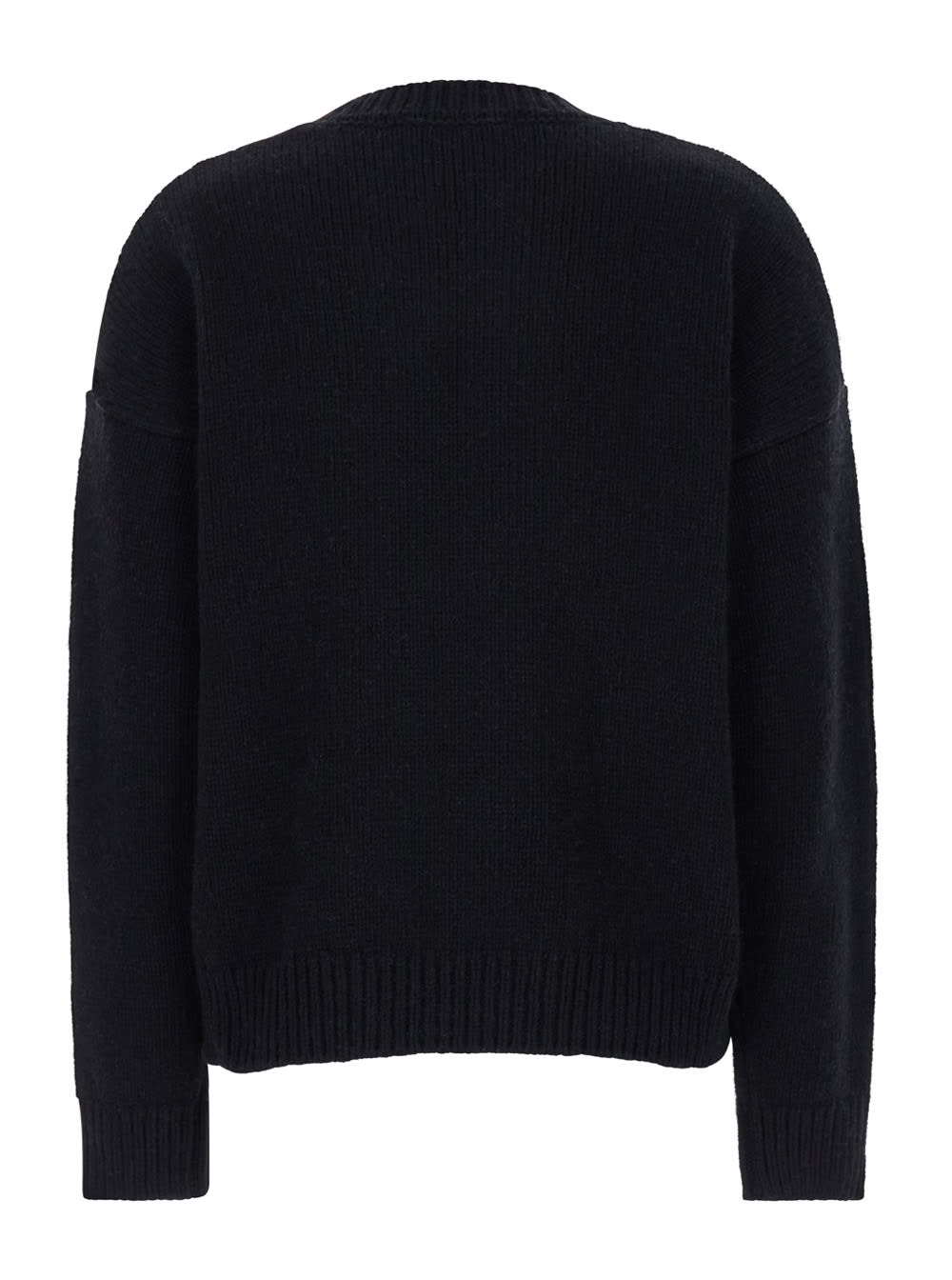 Shop Msgm Black Sweater With Studs In Knit Woman