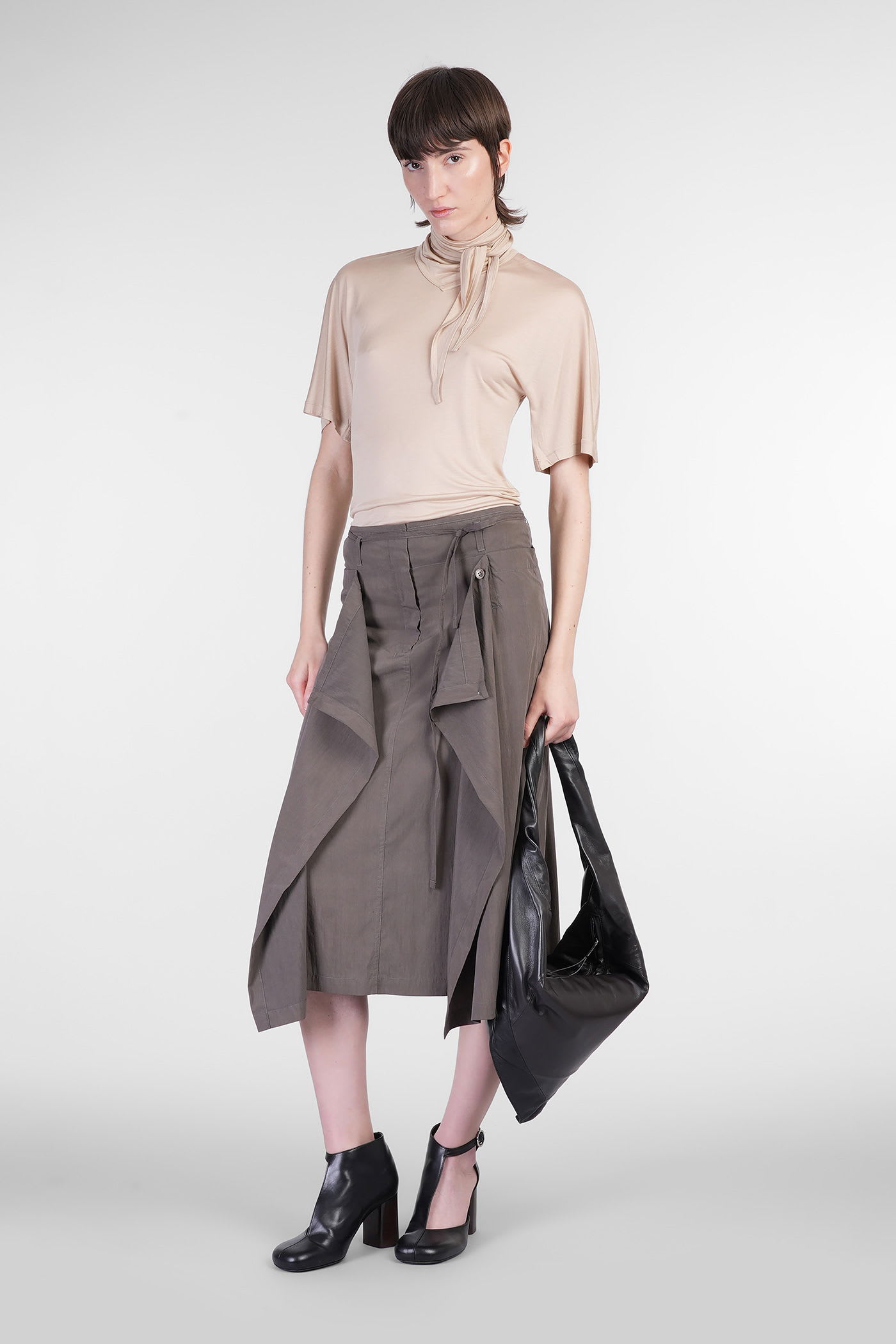 Lemaire T-shirt In Beige Silk