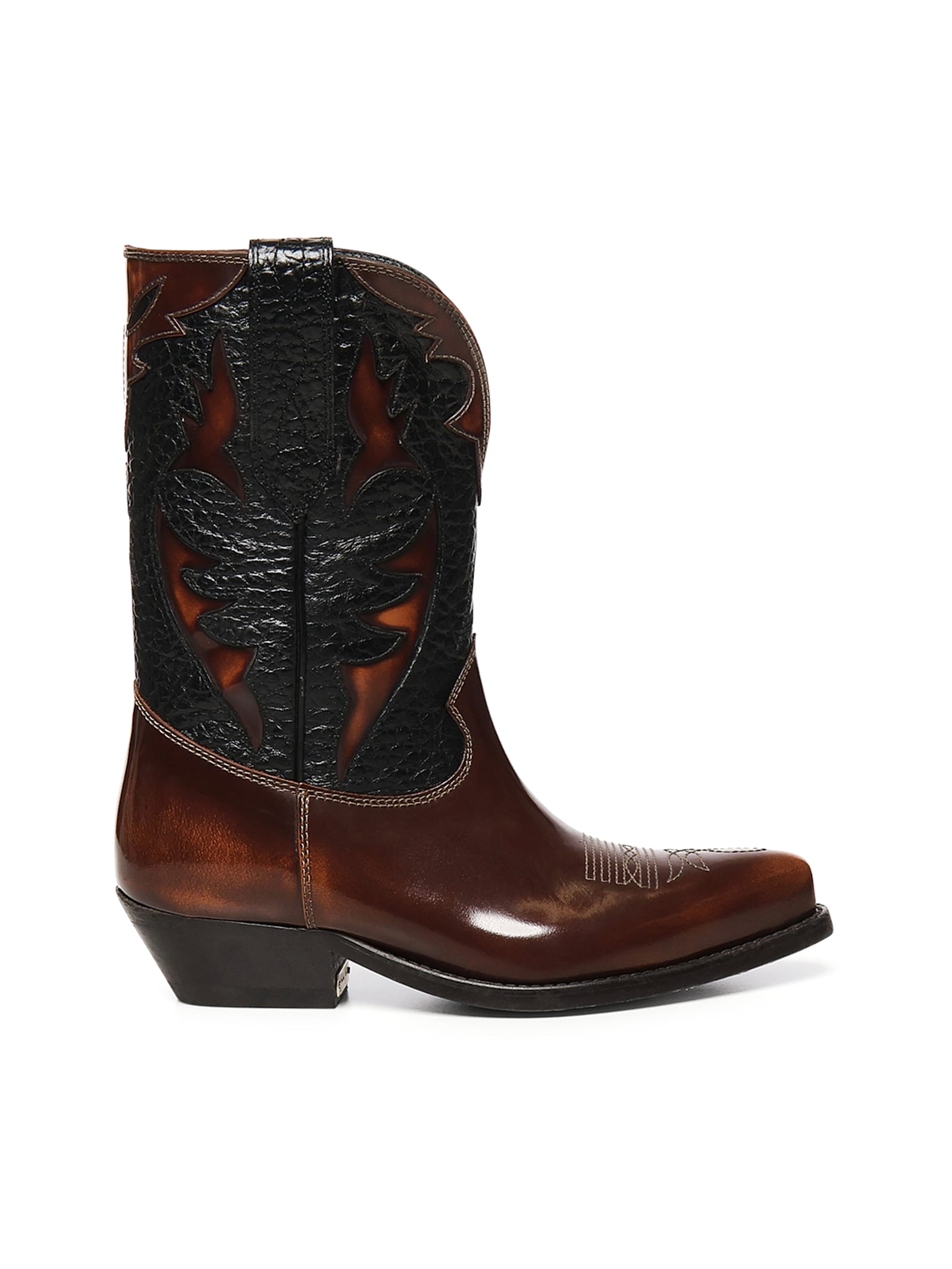 Golden Goose Wish Star Boots In Brown/black