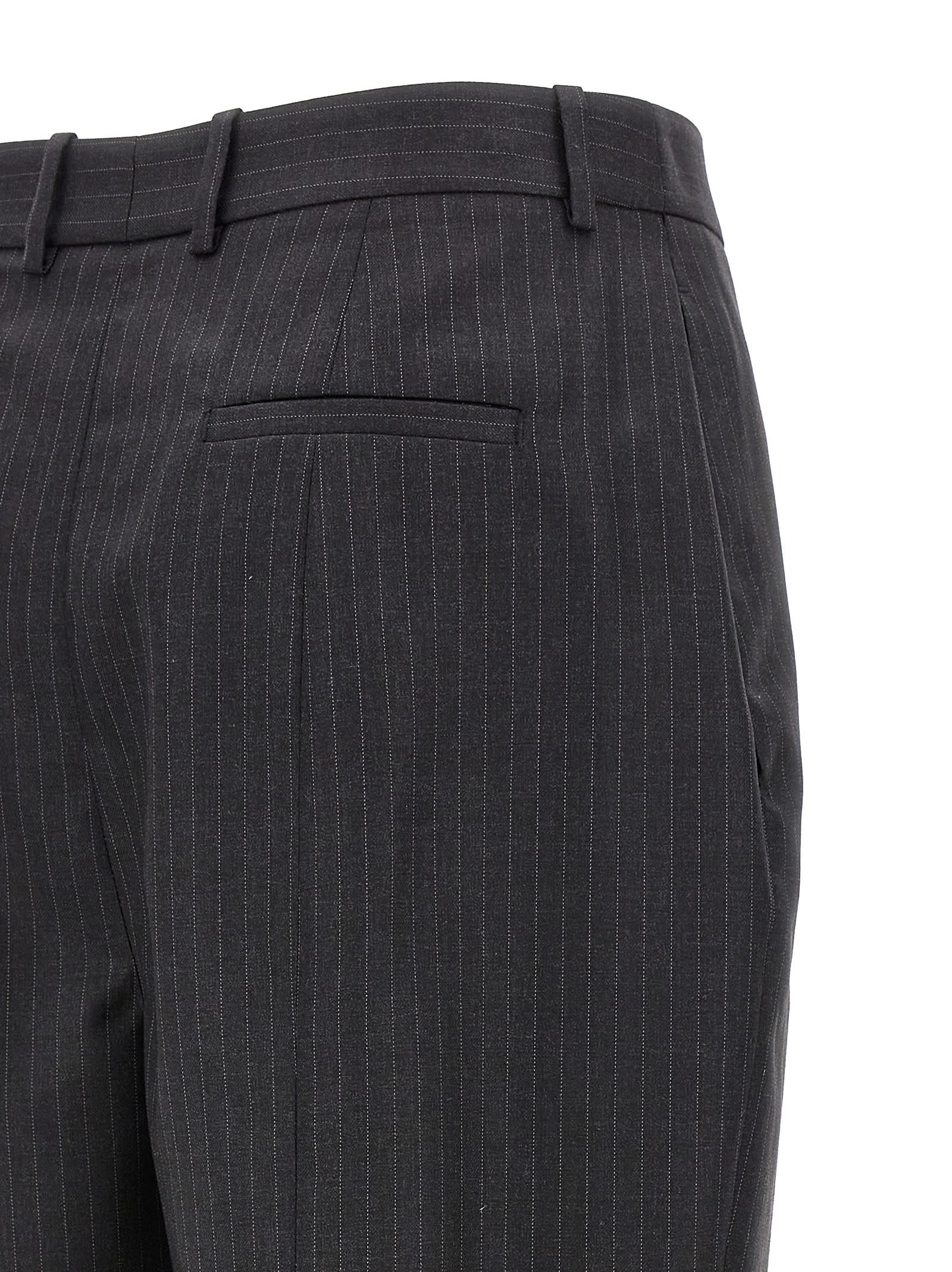 Shop Alexander Mcqueen Pinstripe Pants In Gray