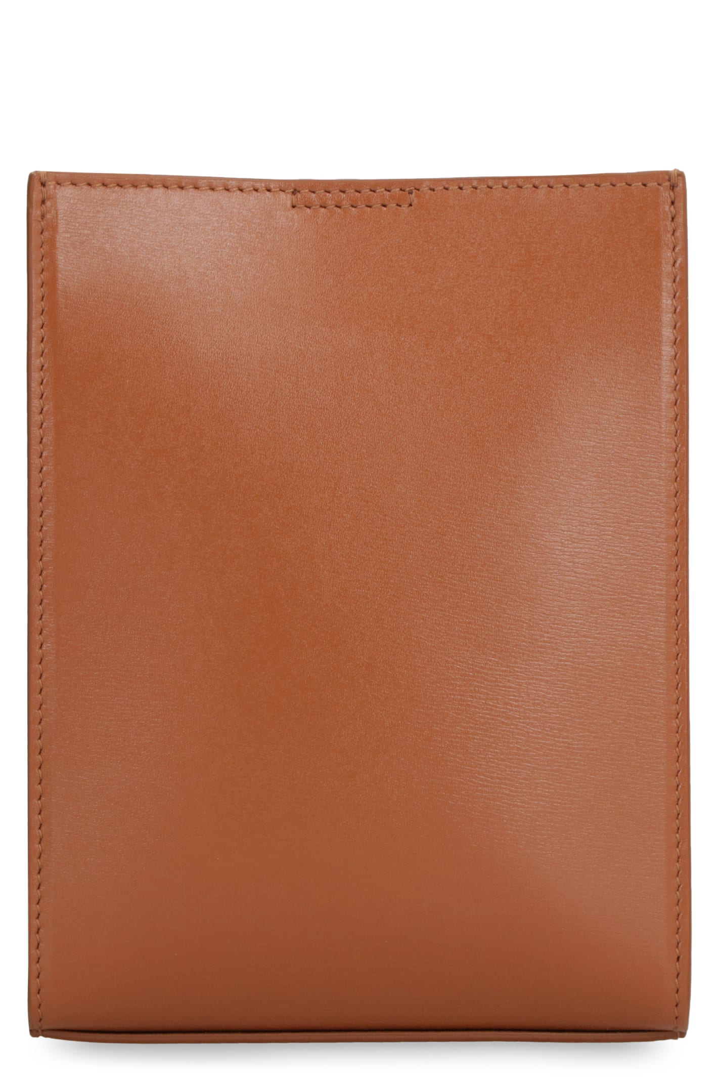 Shop Jil Sander Tangle Leather Crossbody Bag In Brown