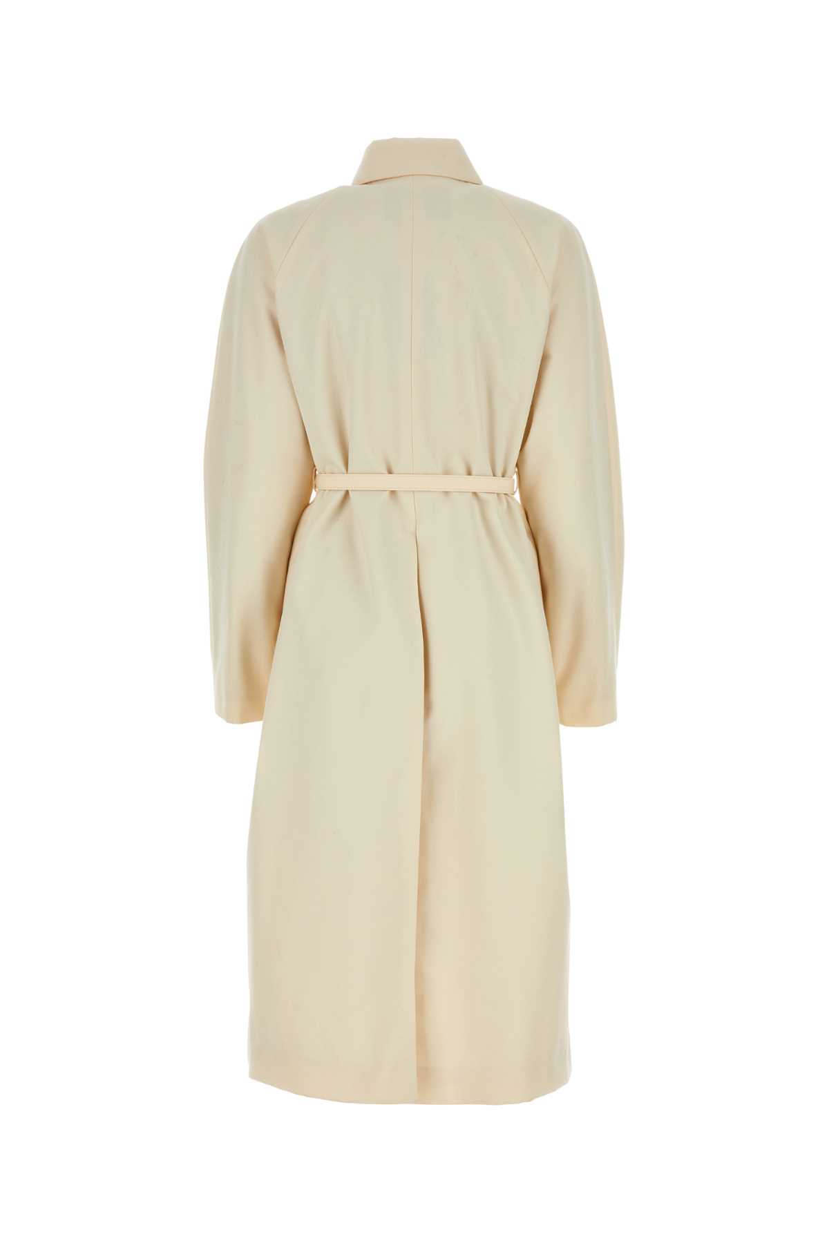 Shop Fendi Polyester Blend Overcoat In Avorio