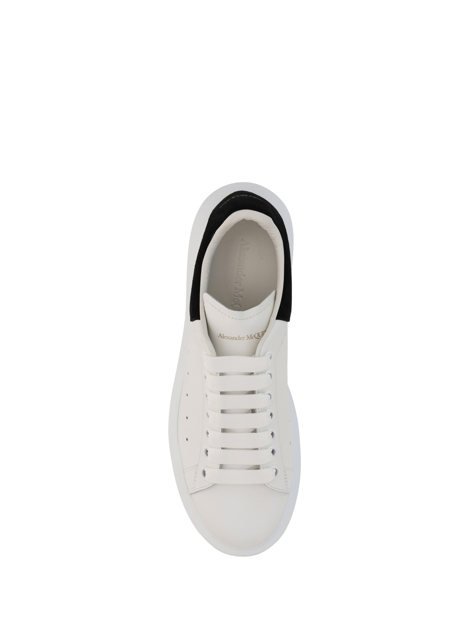 Alexander Mcqueen Oversize Sneakers In White And Beige Calf Leather In White