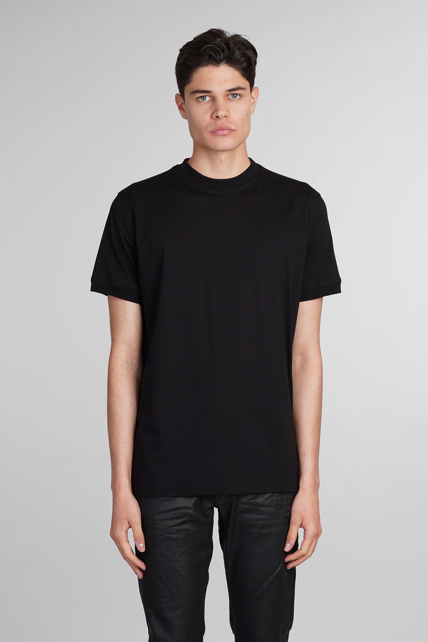 Shop Salvatore Santoro T-shirt In Black Cotton