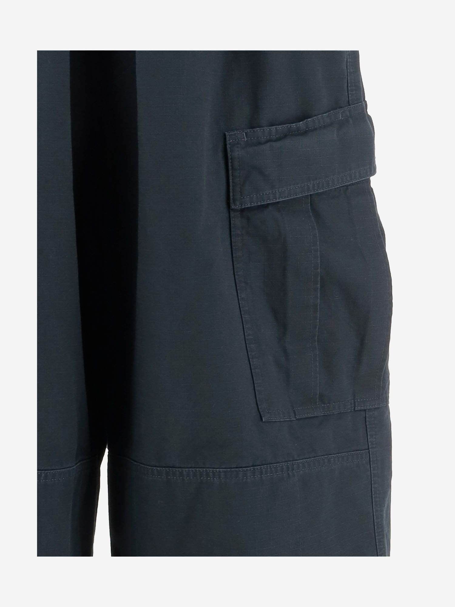 Balenciaga Navy Blue Cotton Cargo Pant In Ink