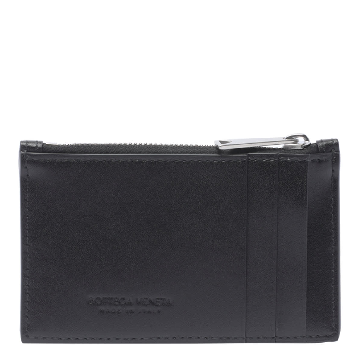 Shop Bottega Veneta Zippered Card Case In Black