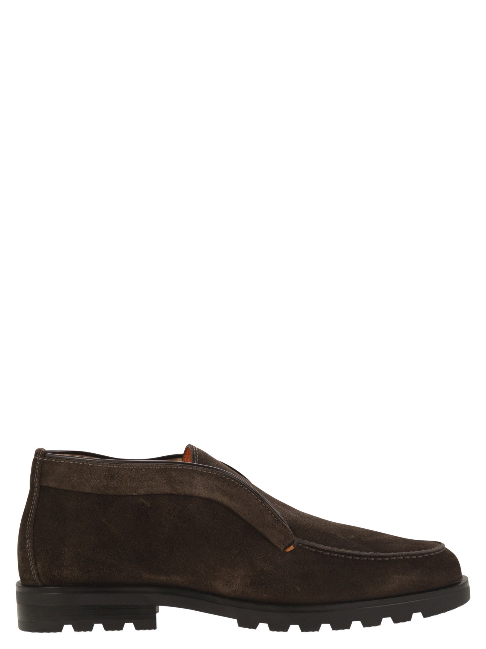 Suede Ankle Boot Without Laces