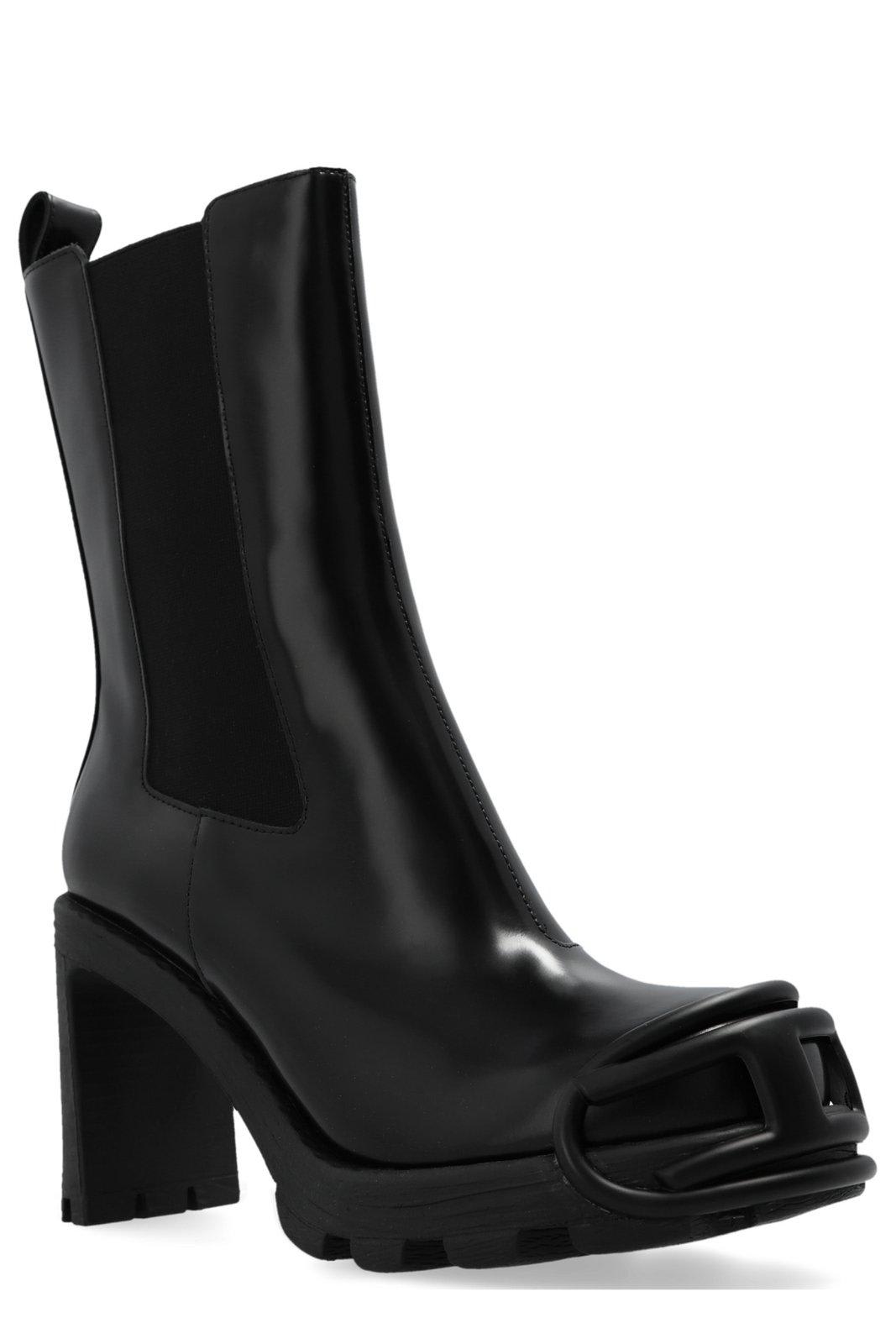 Diesel D-hammer Leather Boots In Multi