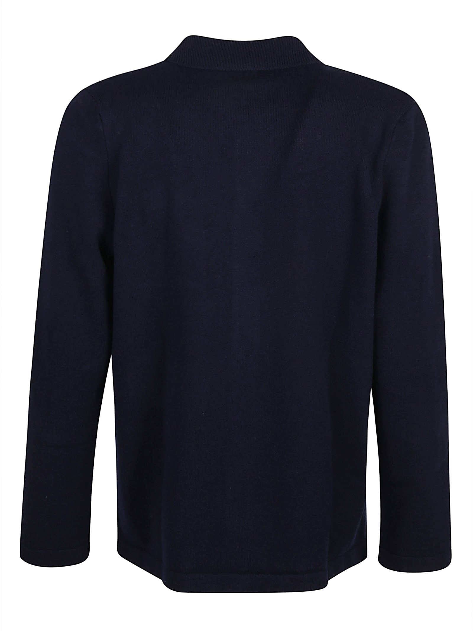 Apc A.p.c. Navy Blue Wool Cardigan With Classic Collar In Blue