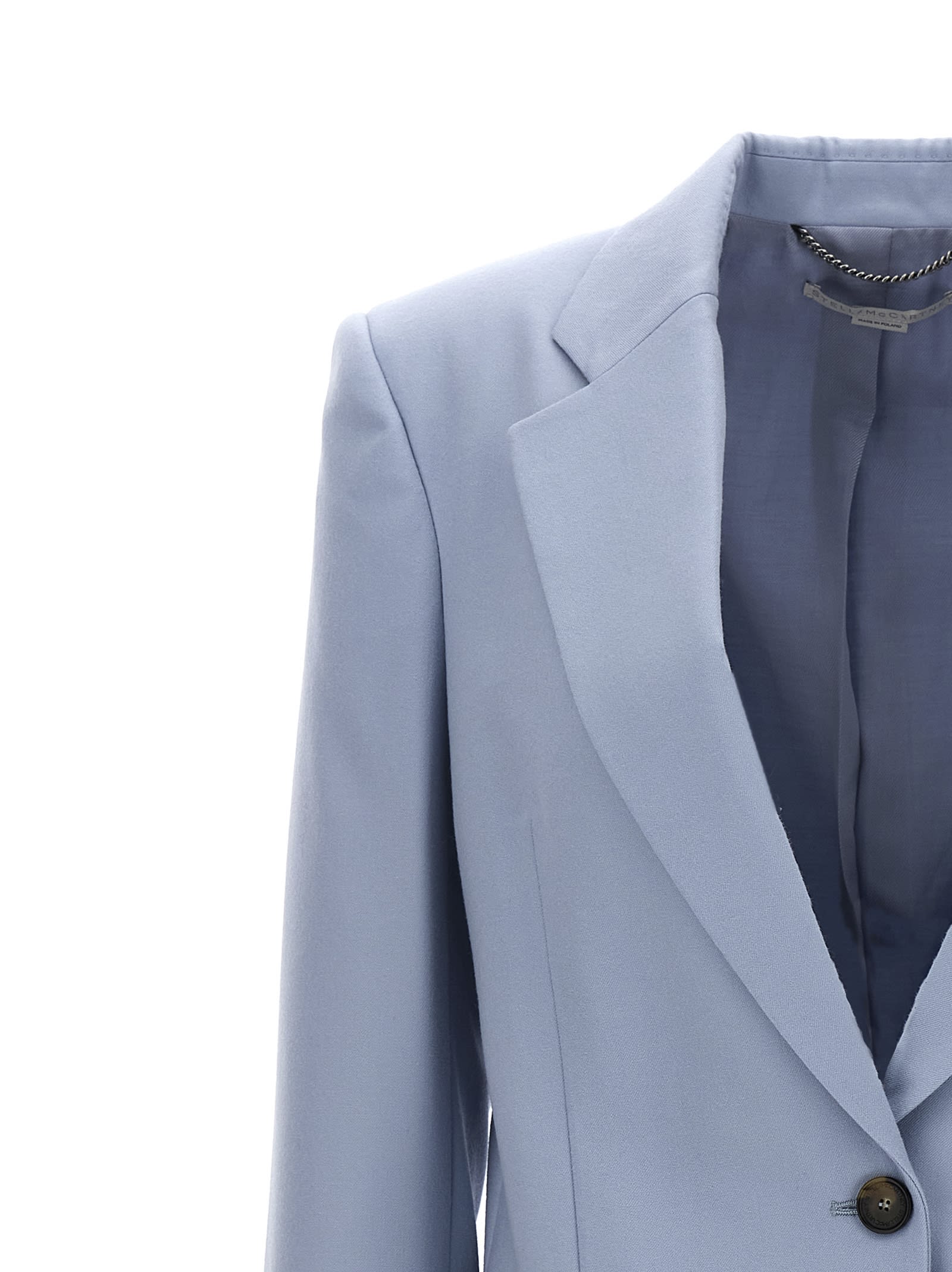 Shop Stella Mccartney Boyfriend Blazer Jacket In Light Blue