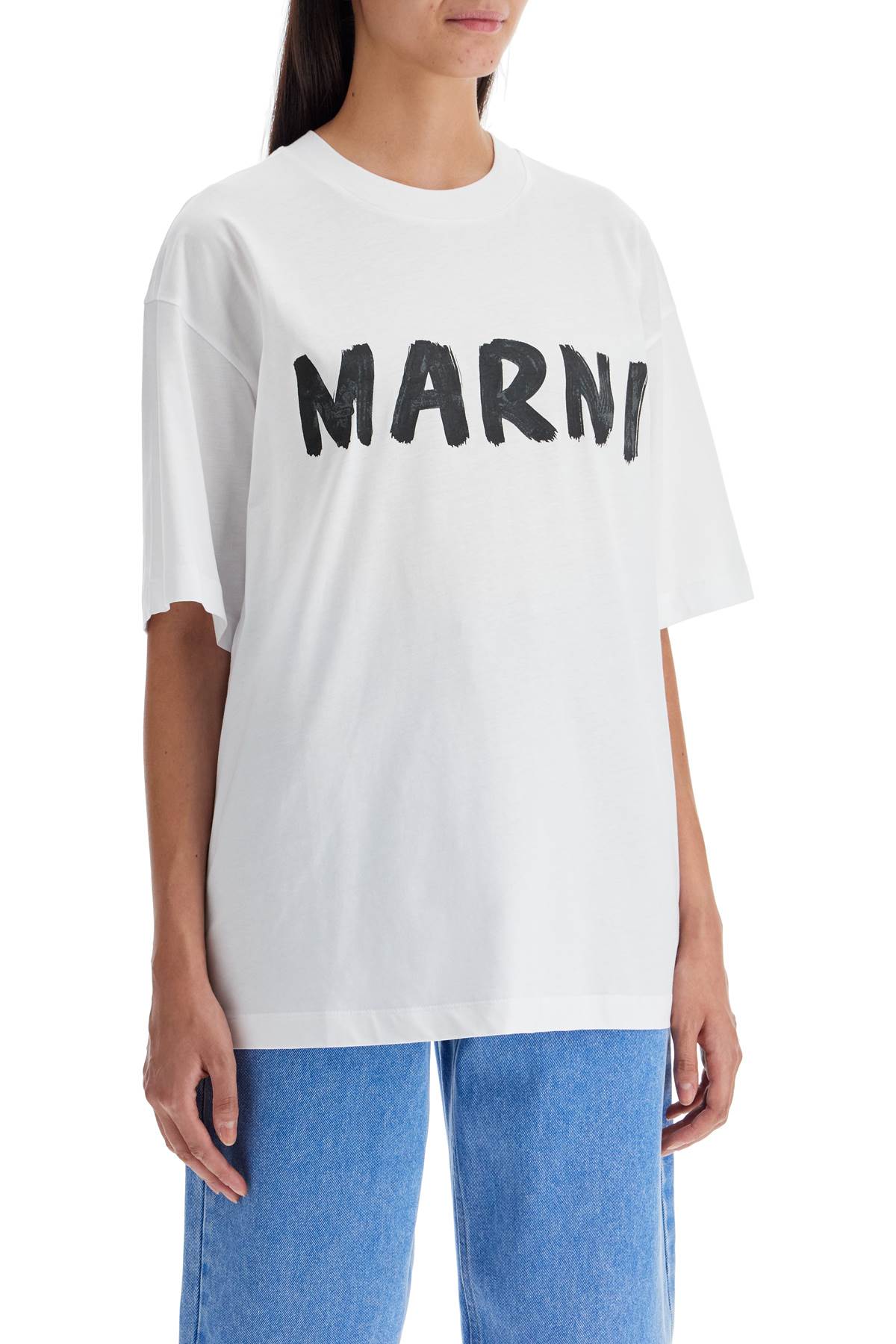 Marni Oversized Logo T In White