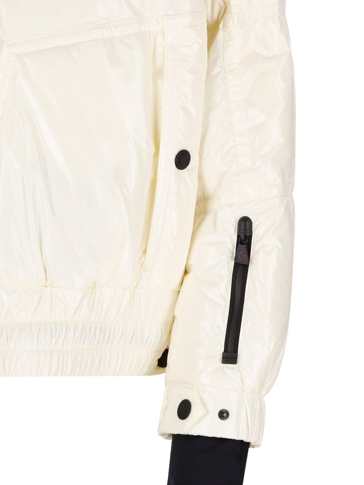 Shop Moncler Zipup Padded Jacket In White