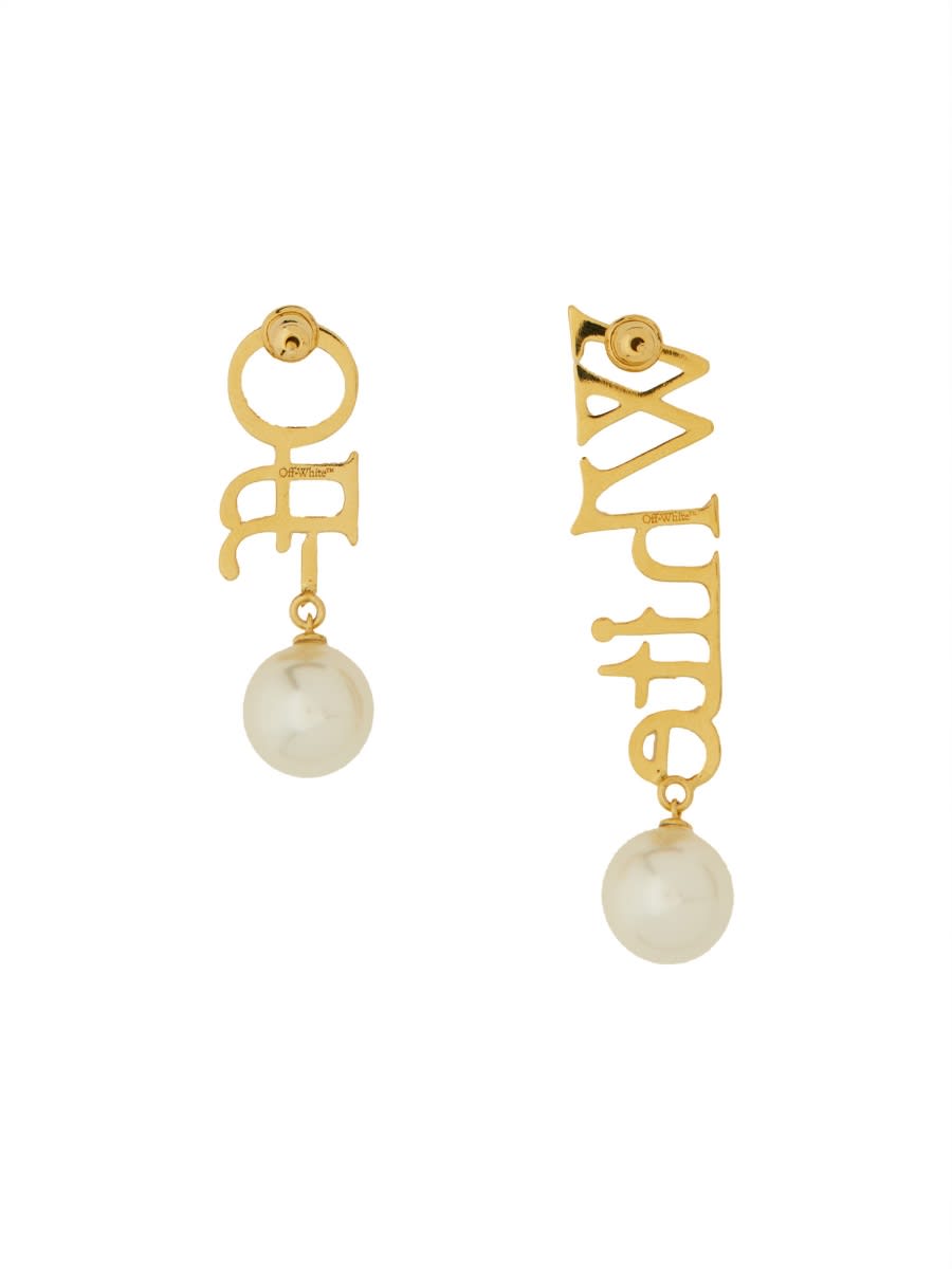 Off-white Logo Earrings In Gold