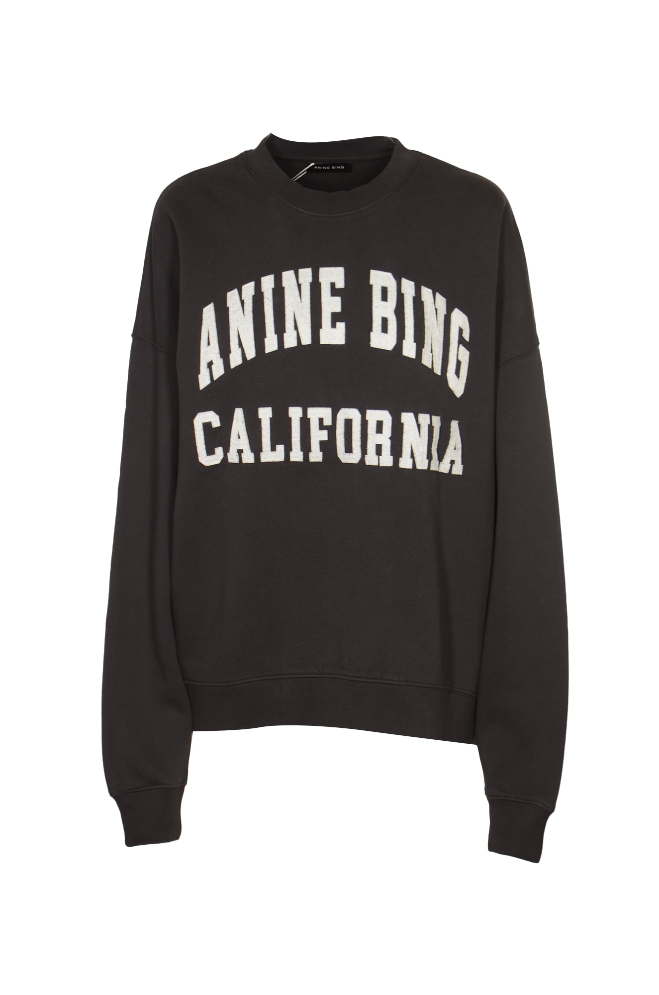 Shop Anine Bing Logo Print Sweatshirt In Black