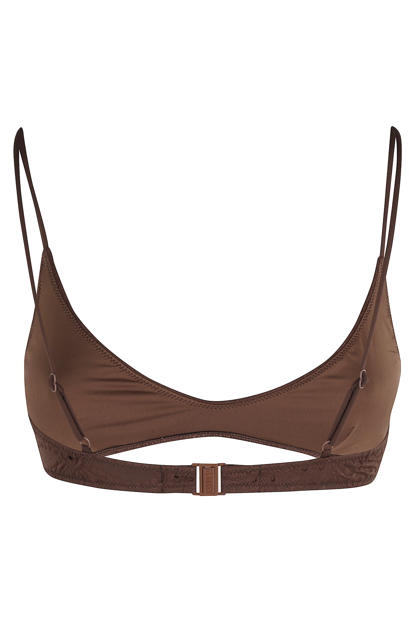 Mc2 Saint Barth Deep Scoop Bikini Top With Back In Brown