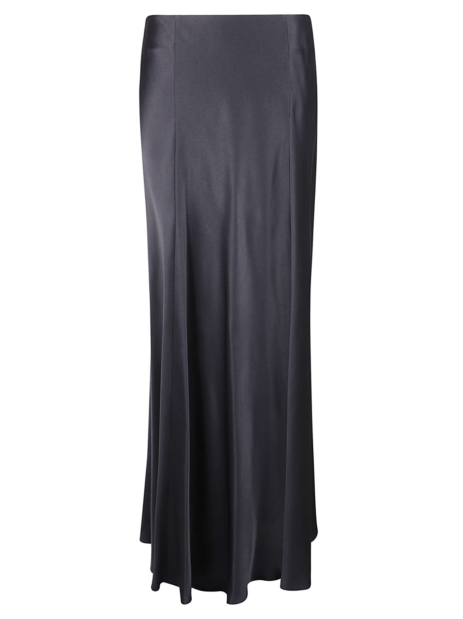 Alberta Ferretti High-waisted Satin Finish Maxi Skirt In Blue