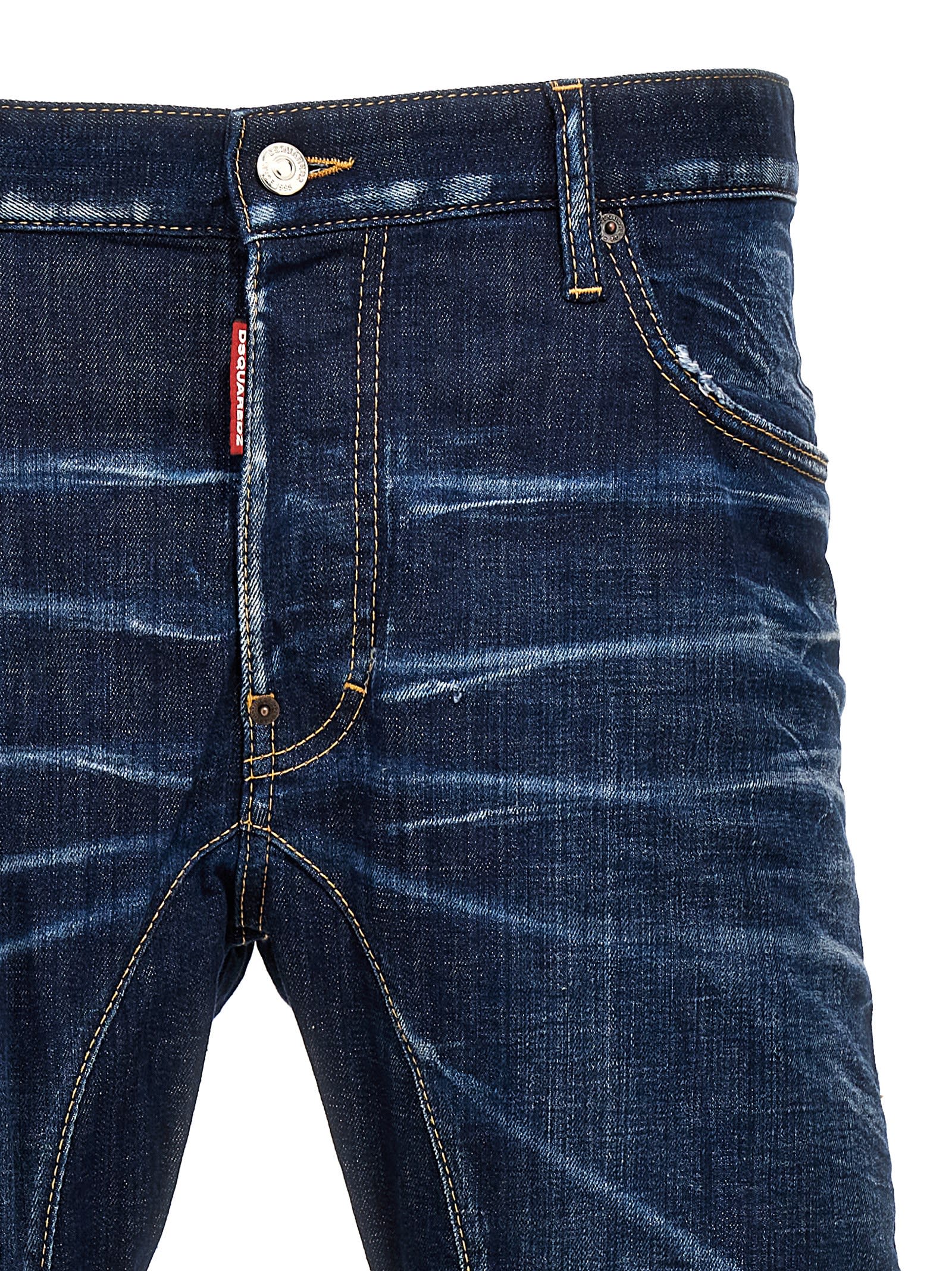 Dsquared2 Blue Jeans With Belt Loops And Logo Patch On The Rear In 470