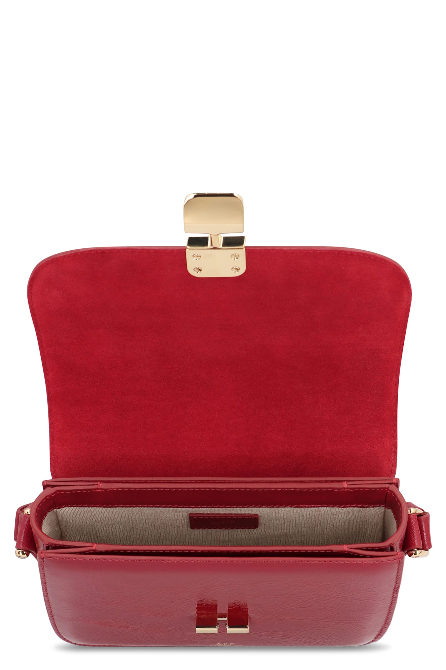 Apc A.p.c. Compact Grace Cross-body Bag With Magnetic Flap Closure In Red