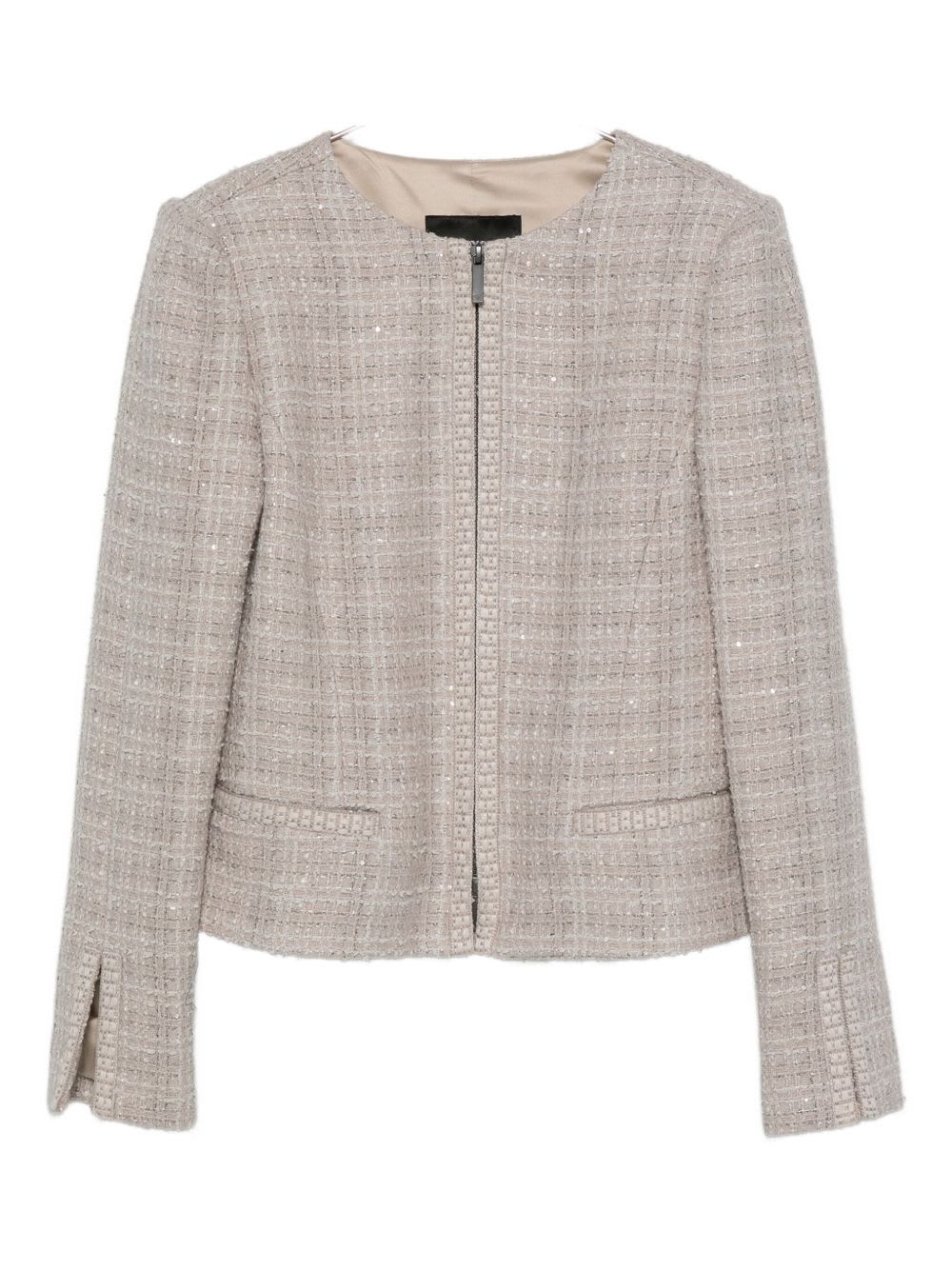 Emporio Armani Wool Blend Blazer Jacket In Neutral