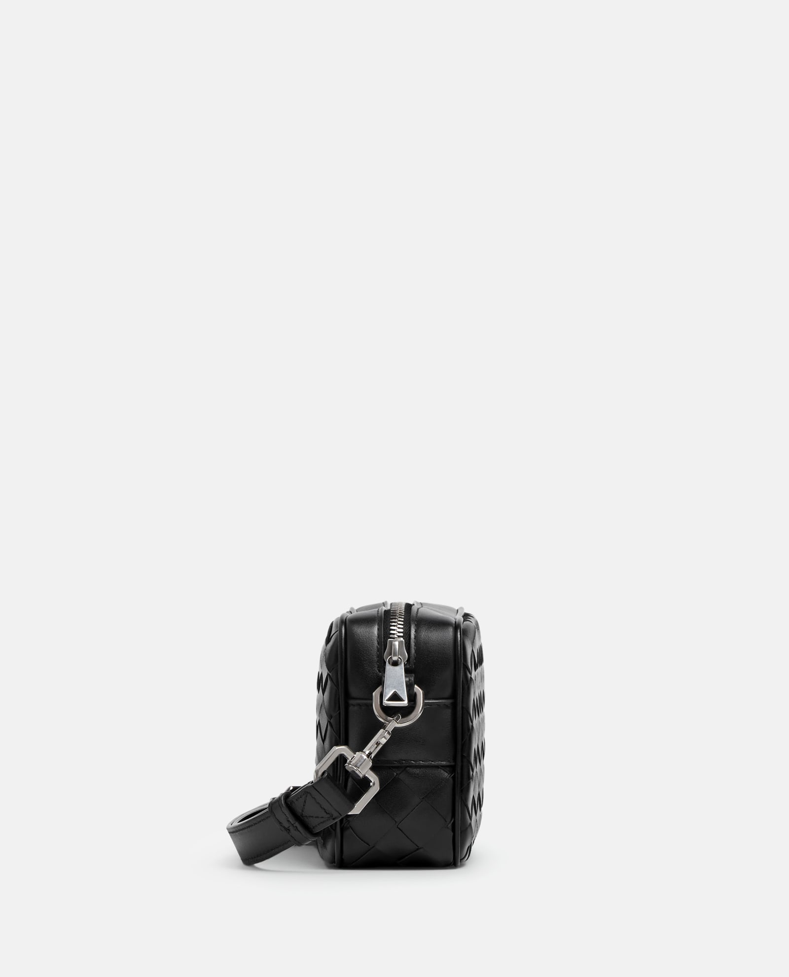 Shop Bottega Veneta Camera Bag Intrecciato Mini In Black