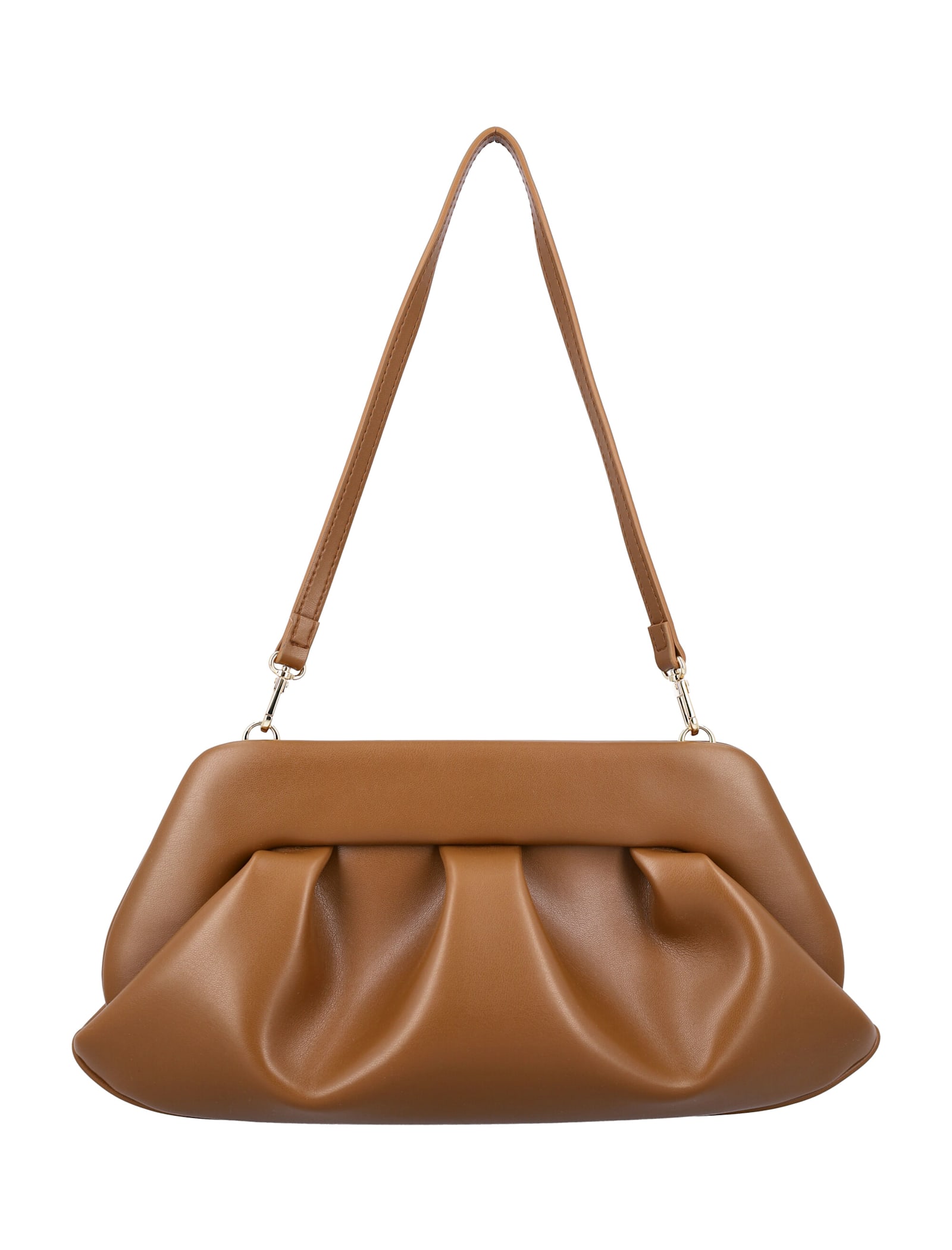 Themoirè Emera Vegan Leather Clutch In Caramel
