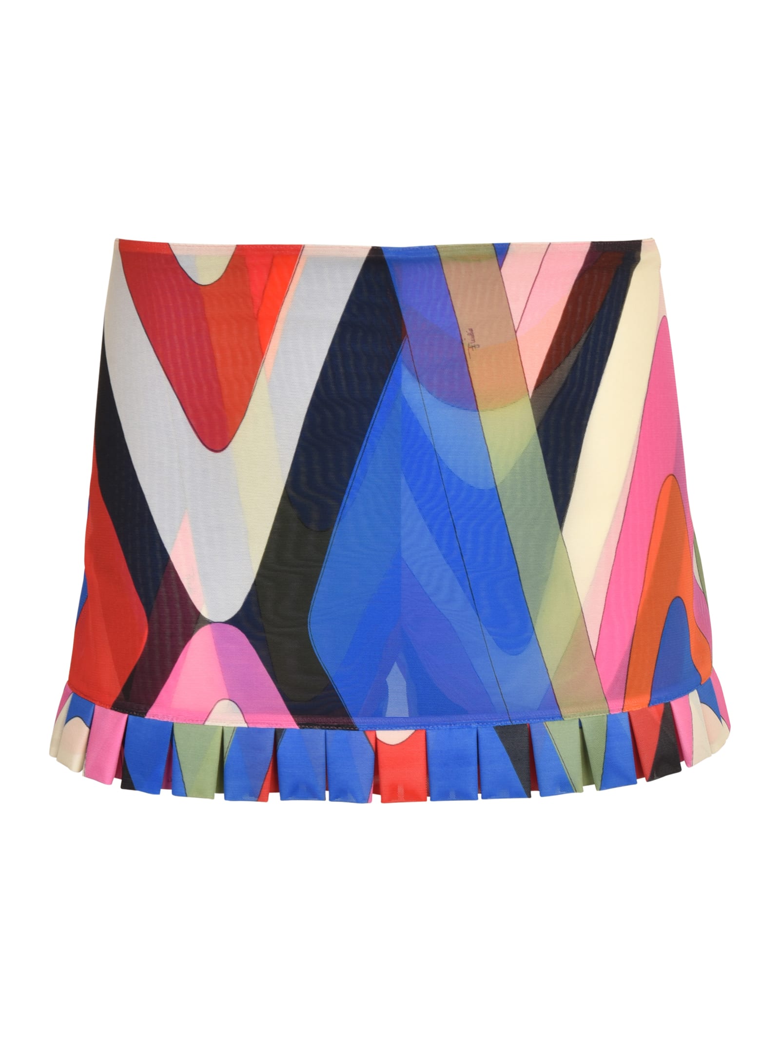 Emilio Pucci Abstract Pattern Print Pleated Edge Shorts