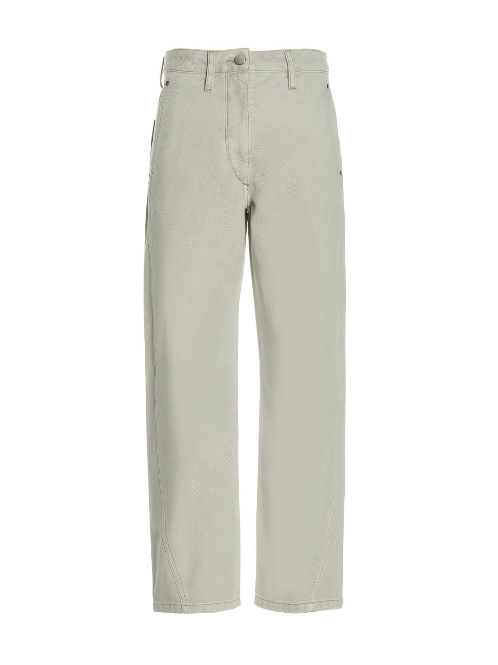 Lemaire Twisted Cropped Jeans In Gray
