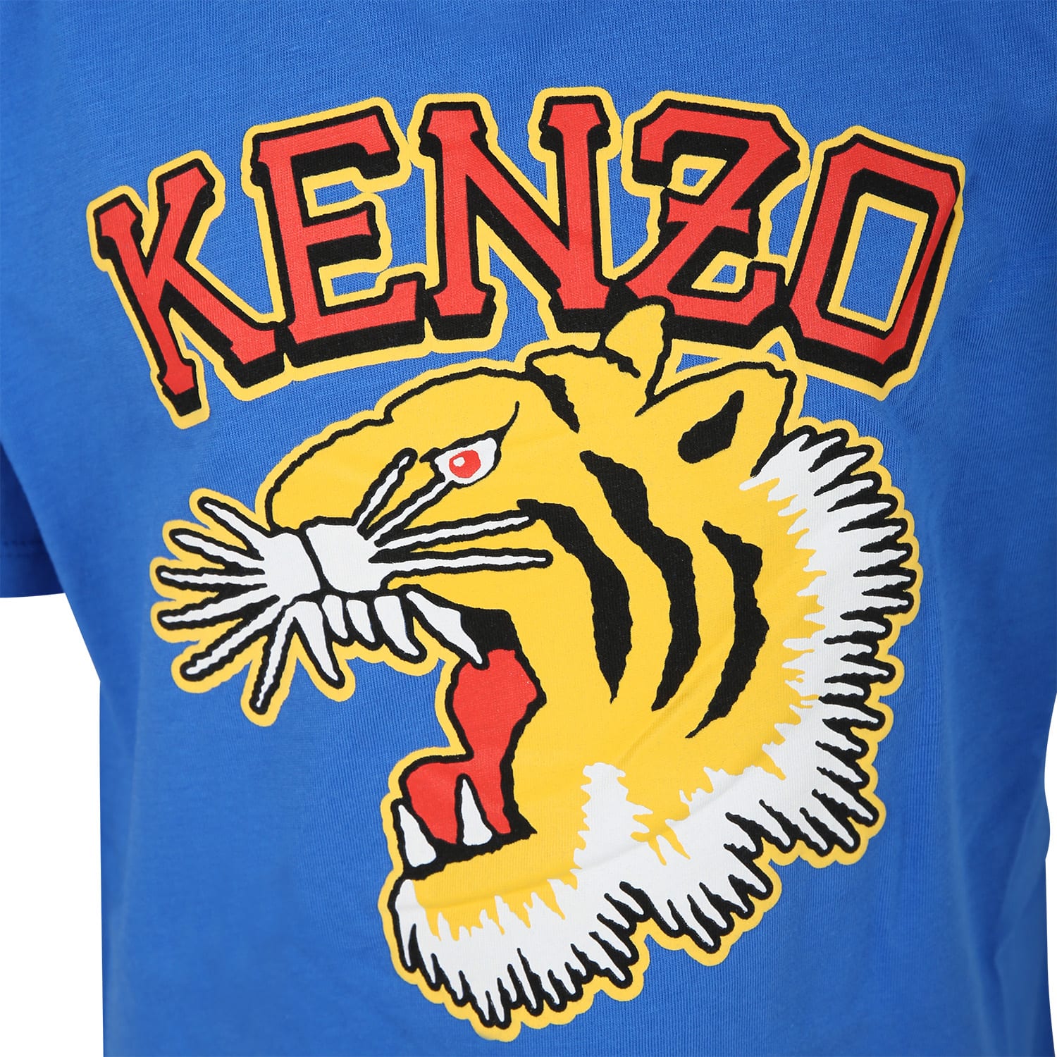 Shop Kenzo Light Blue T-shirt For Boys With Iconic Tiger And Logo