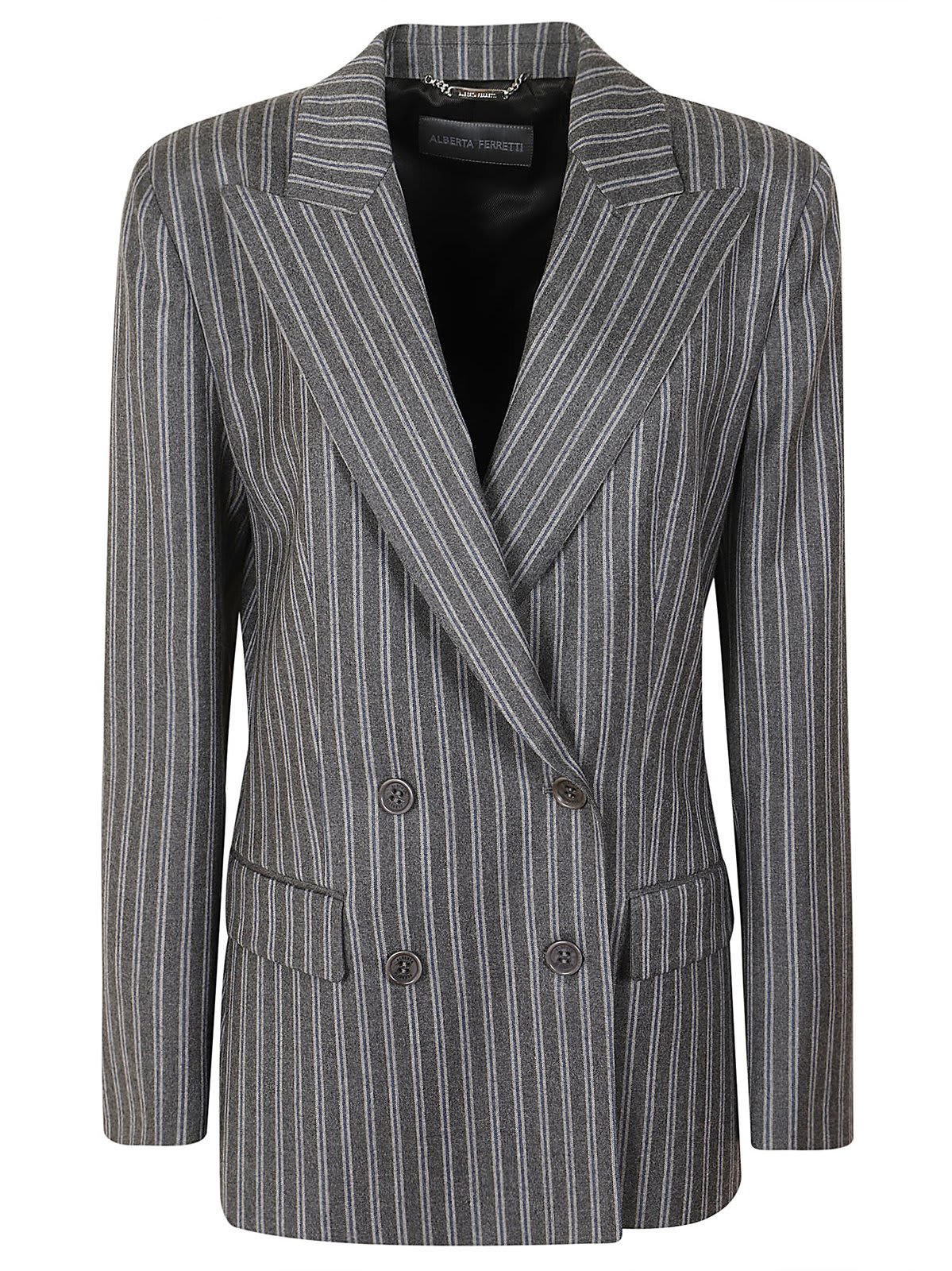 Striped Double-breasted Blazer