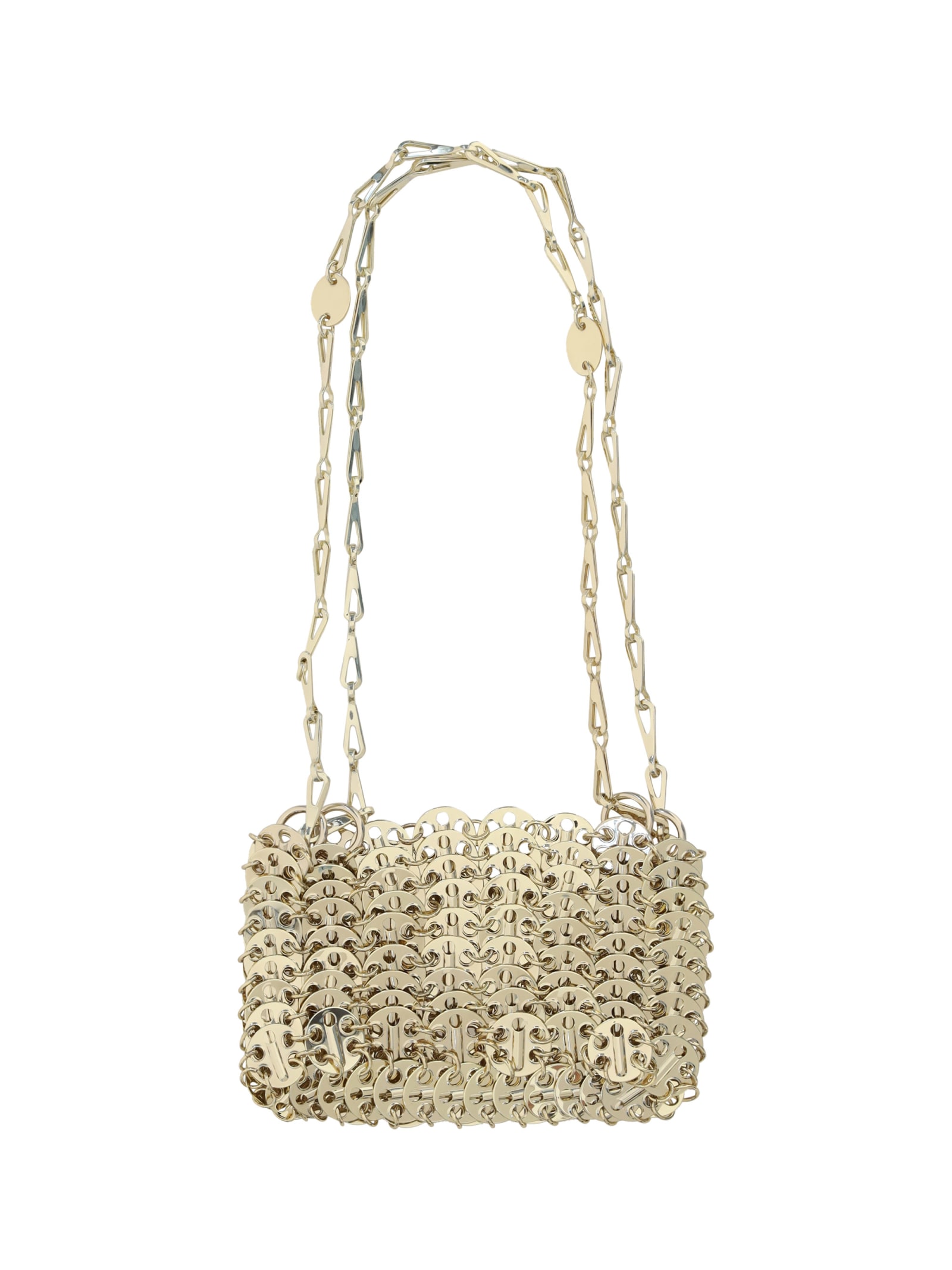 Shop Rabanne Nano 1969 Shoulder Bag In Light Gold