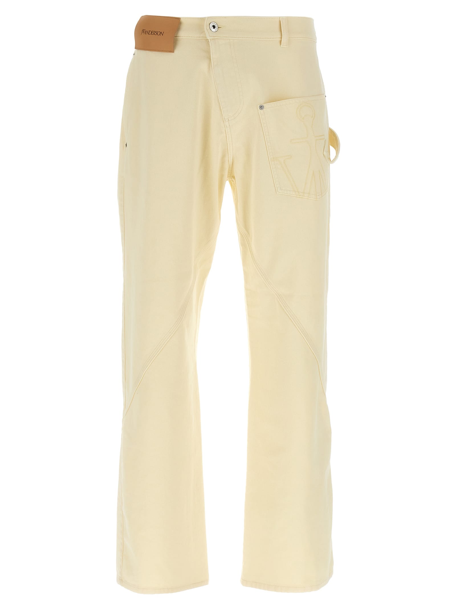 Jw Anderson Twisted Workwear Jeans In Nude