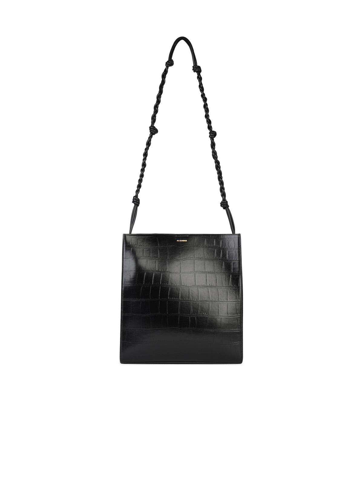 Shop Jil Sander Medium Tangle Black Leather Crossbody Bag