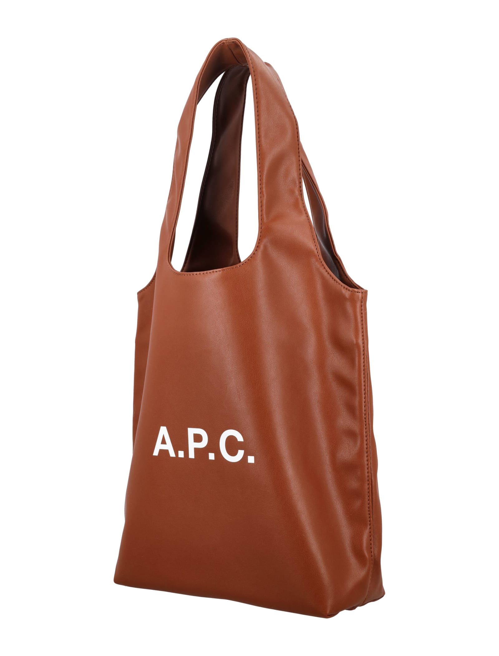 Apc Ninon Structured Tote Bag With Large Handles In Noisette