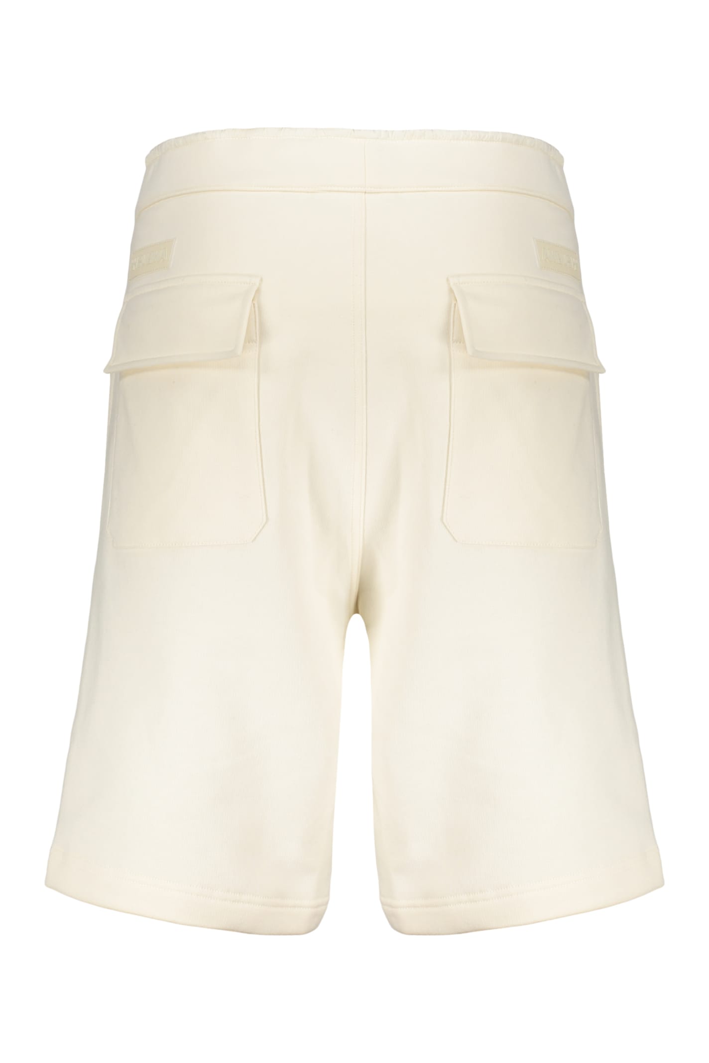 Shop Ambush Cotton Bermuda Shorts In Ecru