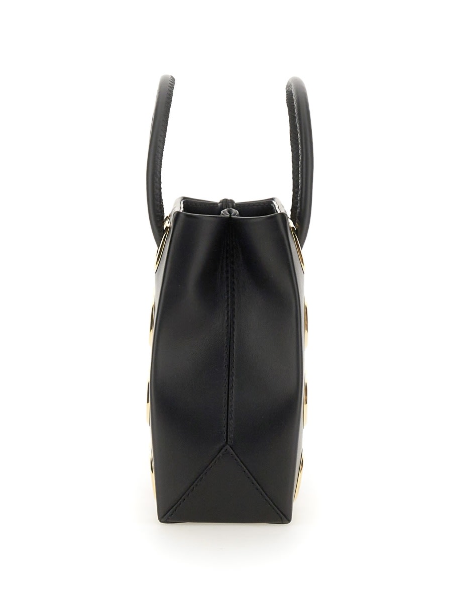 Shop Moschino Leather Bag. In Black