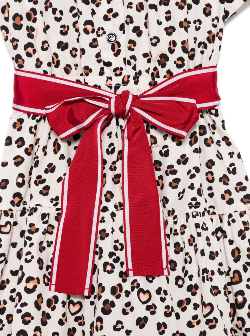 Monnalisa Leopard-print Dress In Multicolor