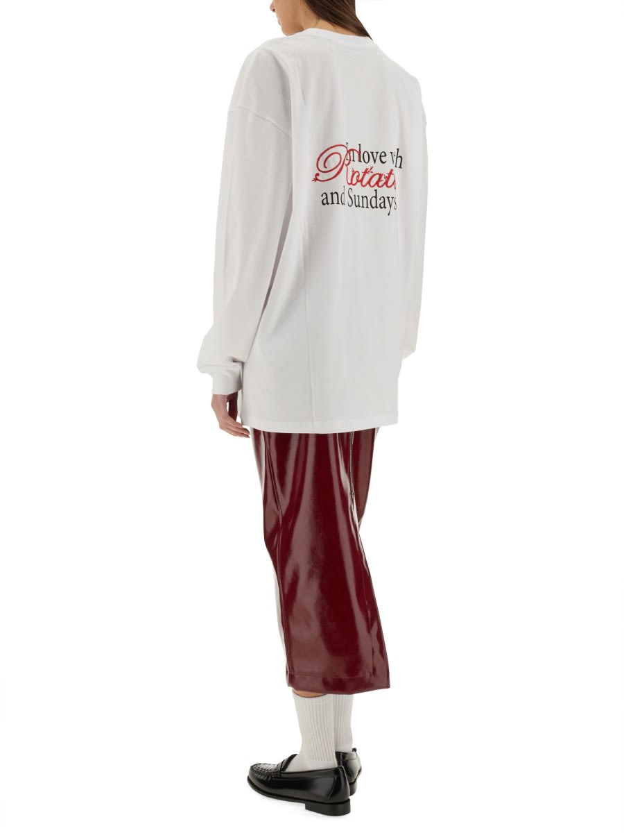 Rotate Birger Christensen Jersey Long-sleeve T-shirt In White