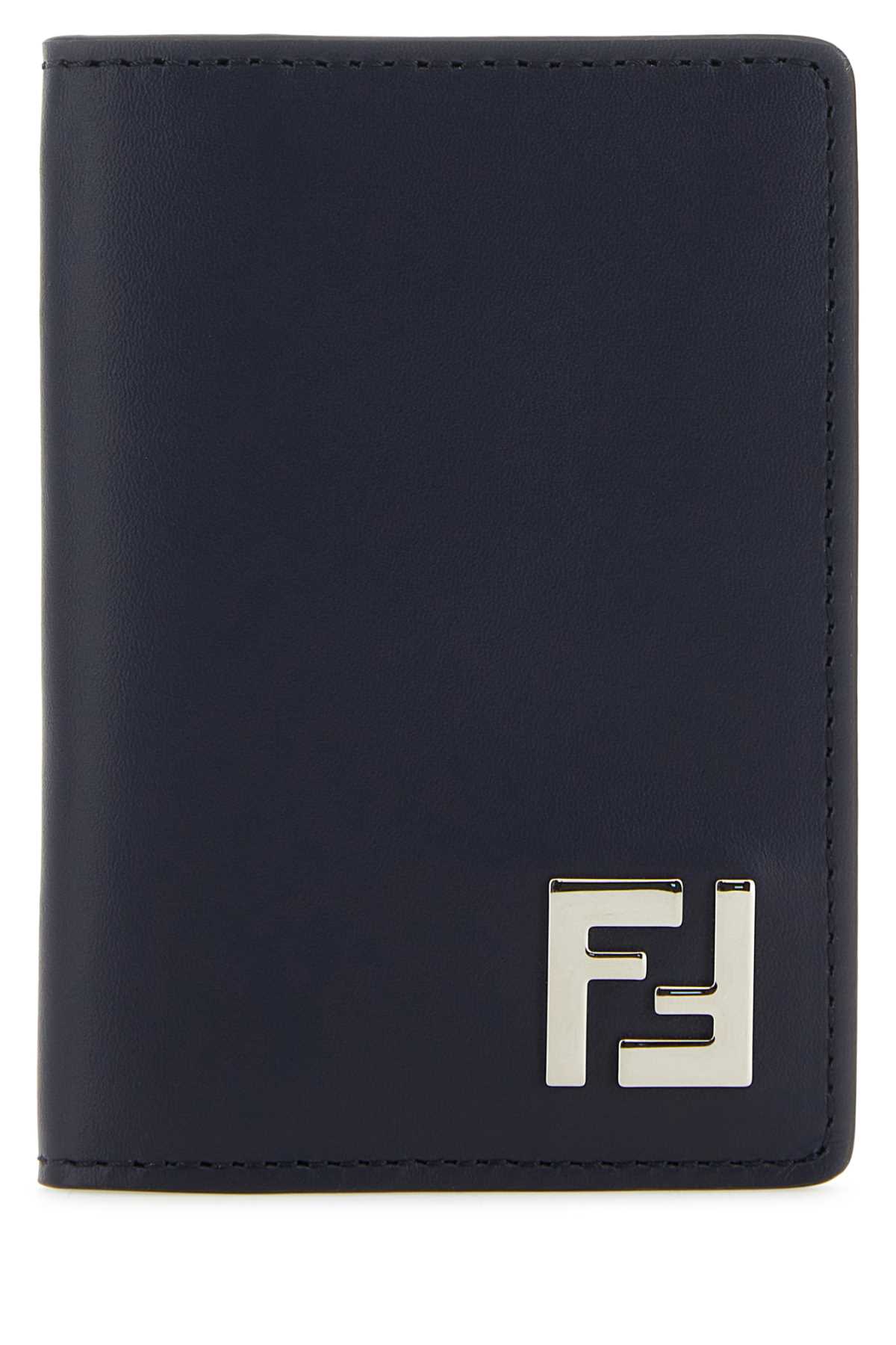 Shop Fendi Midnight Blue Leather Card Holder