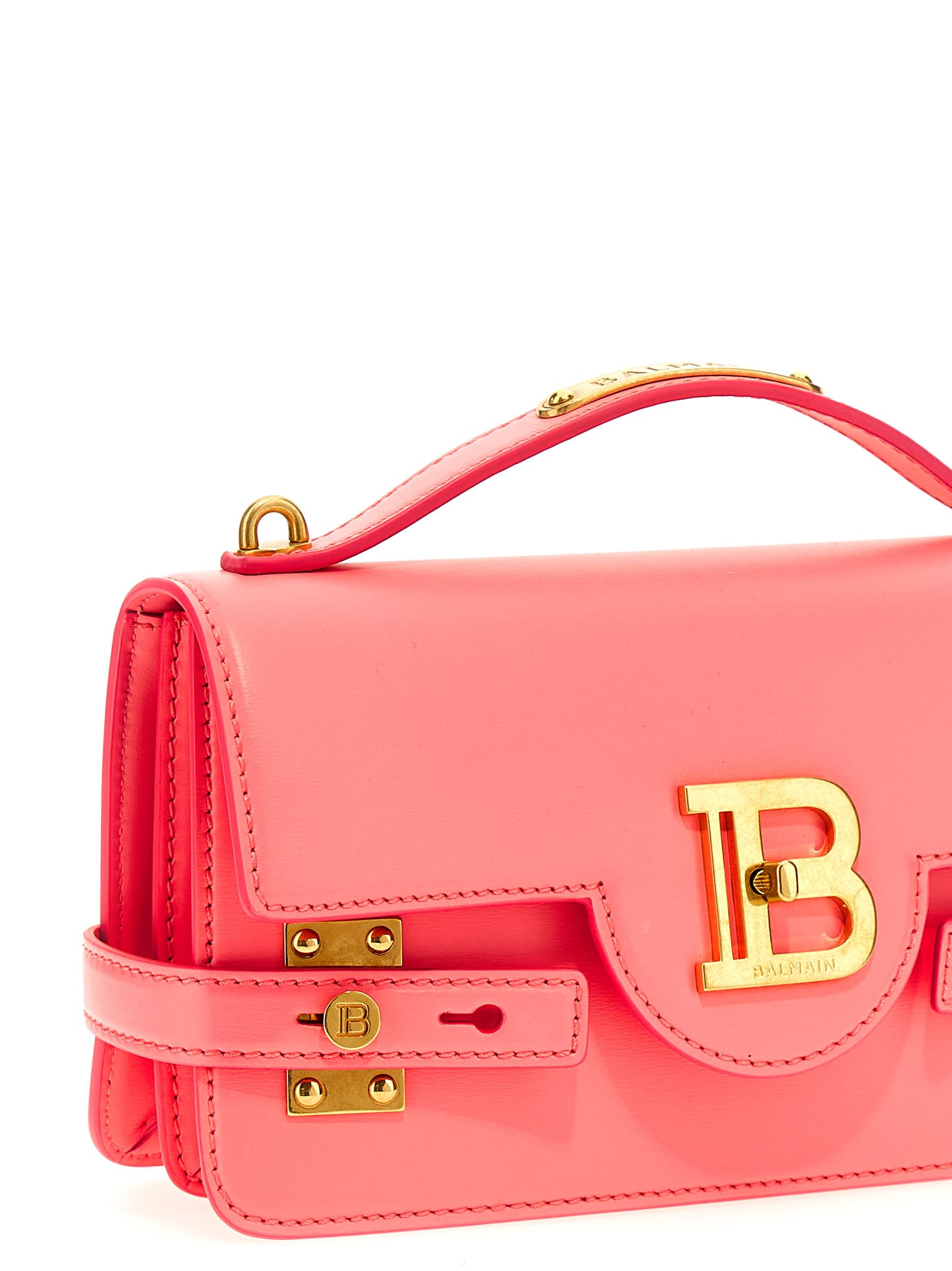 Shop Balmain B-buzz 24 Handbag In Fuchsia