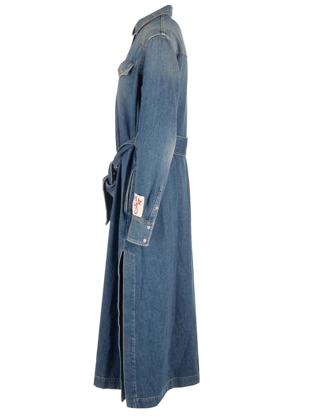 Golden Goose Denim Shirtdress In Blue
