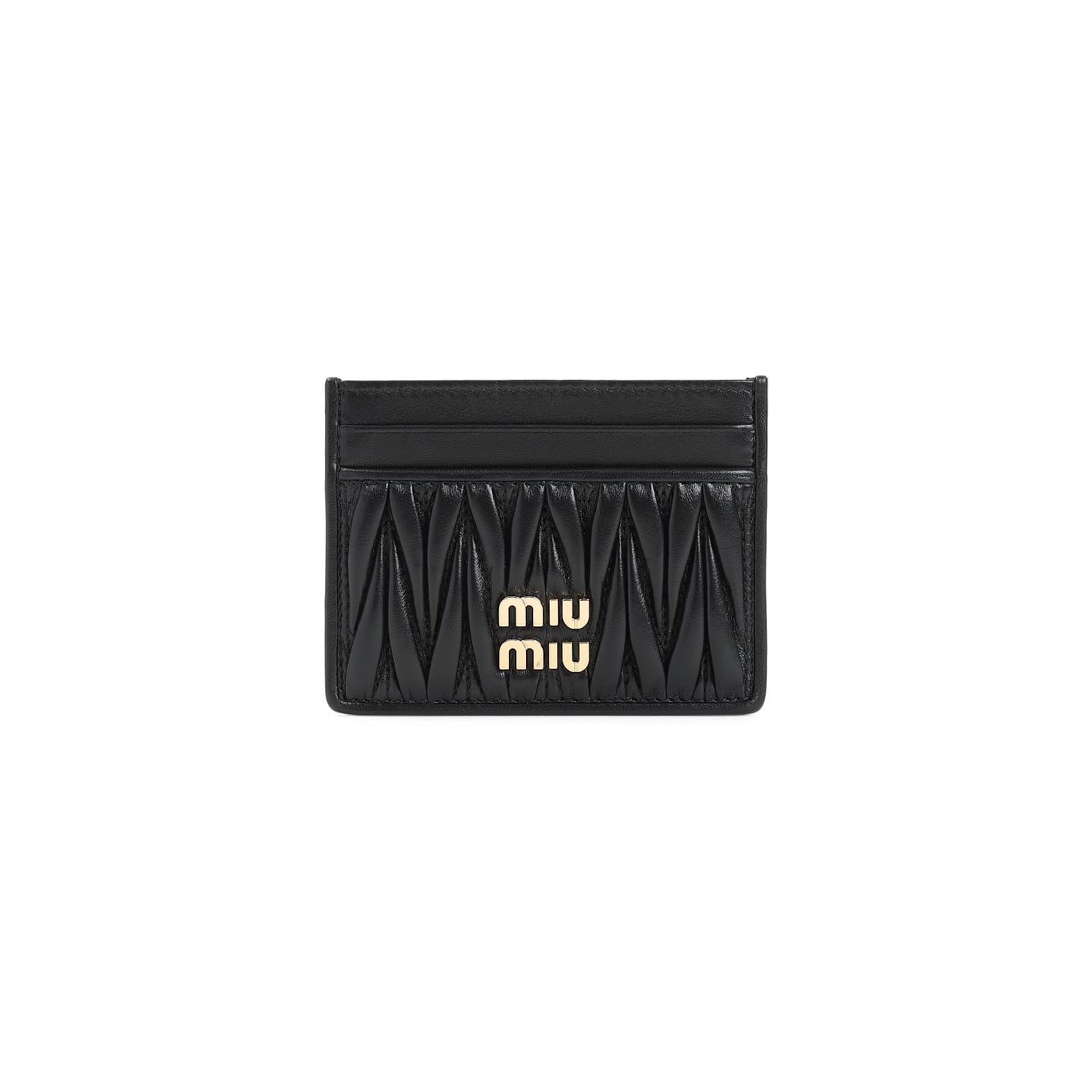 Miu Miu Lamb Leather Cardholder In Black