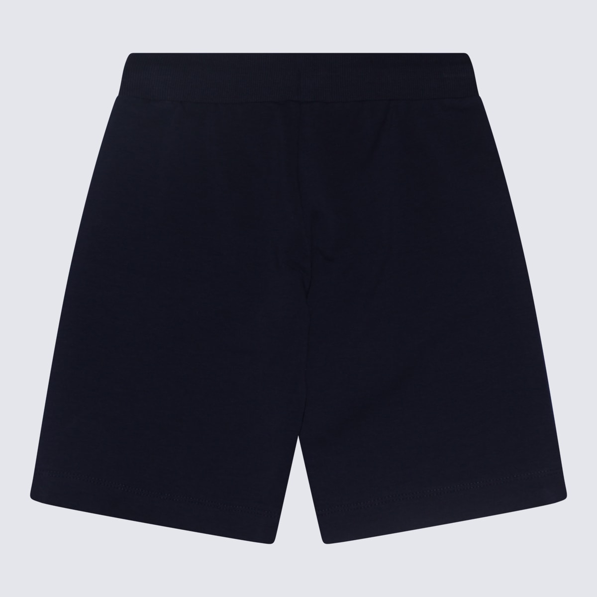 Shop Moschino Navy Blue And White Cotton Blend Track Shorts