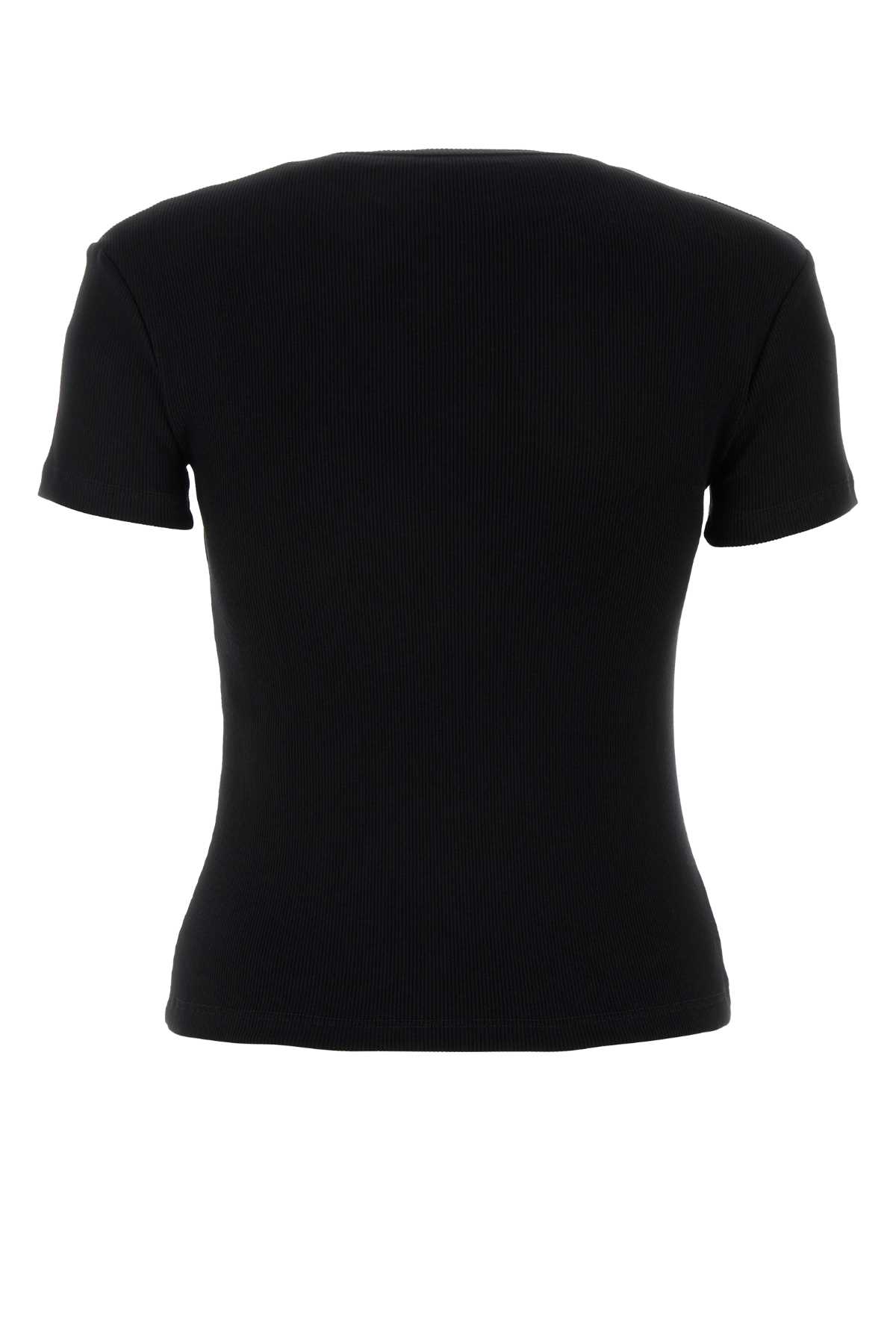 Off-white Black Stretch Cotton T-shirt In Blackwhit