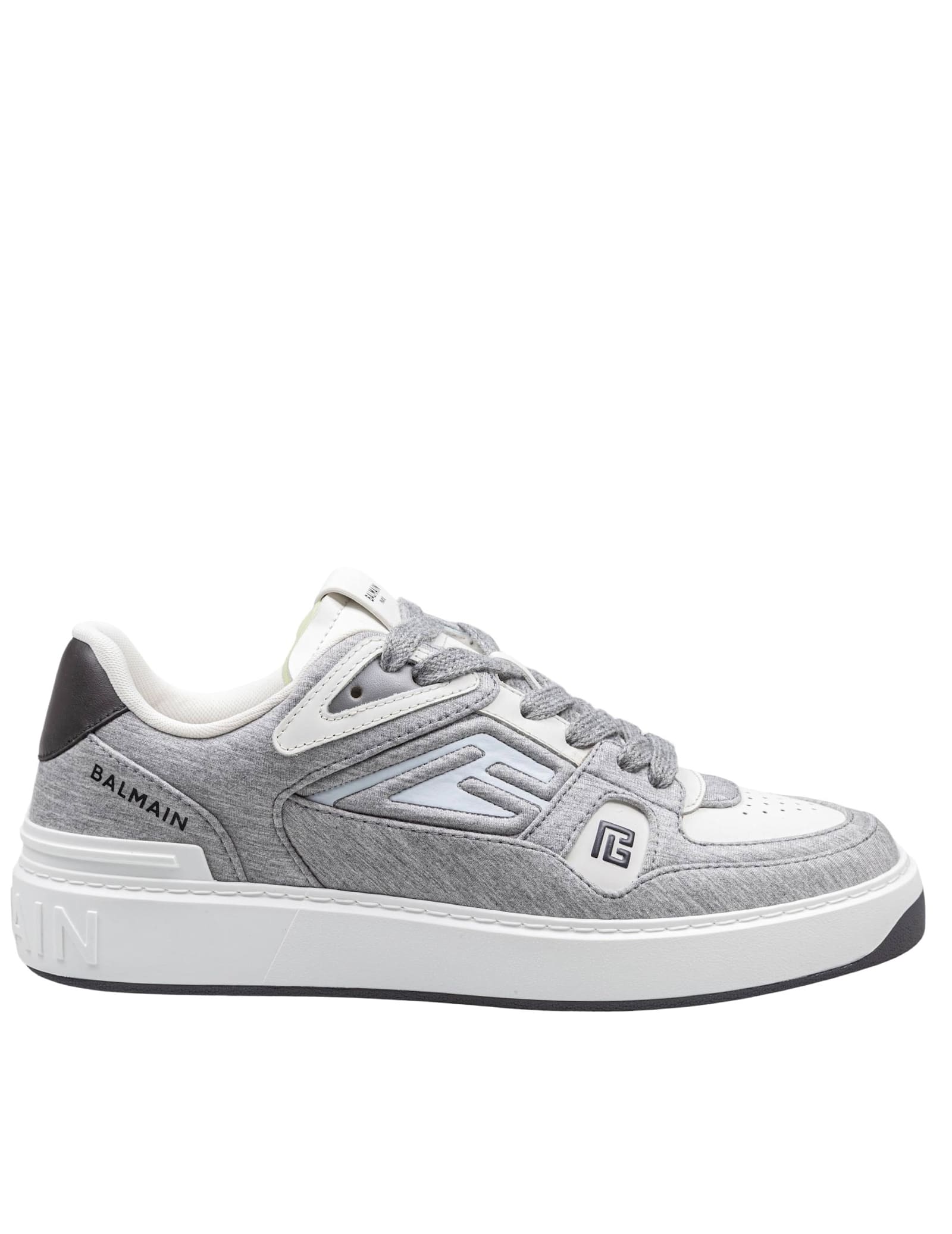 Balmain Grey B-court Skate Sneakers In Grey